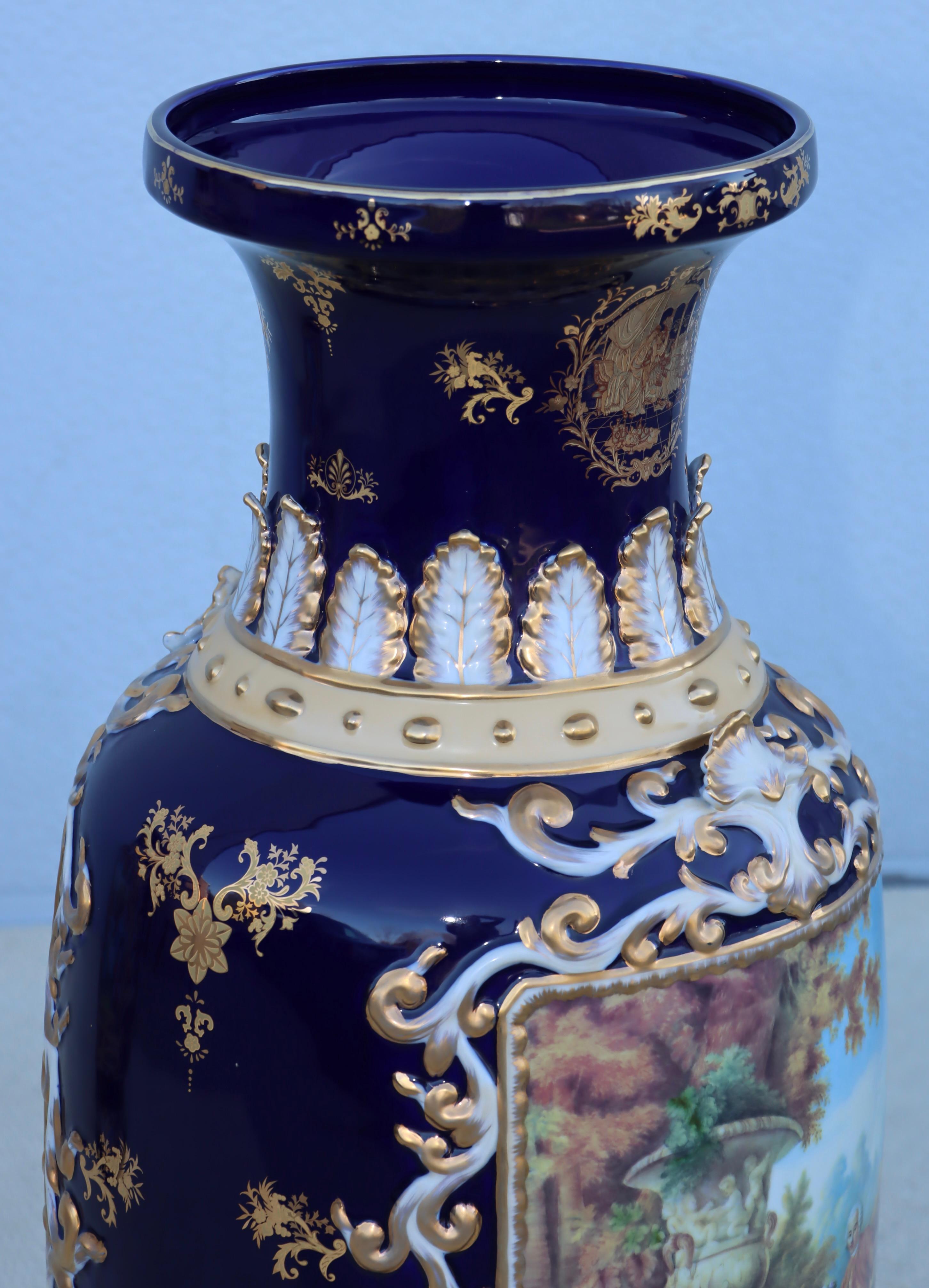 Large Decorative Floor Vases After Richard Klemm Dresden Made By Limoges For Sale 11