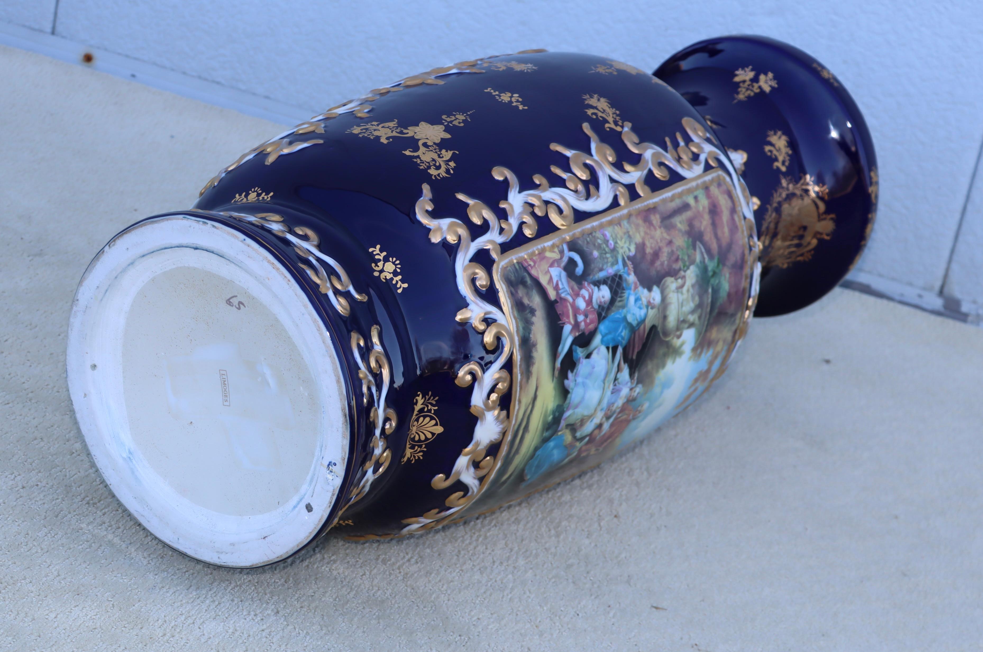 Large Decorative Floor Vases After Richard Klemm Dresden Made By Limoges For Sale 12