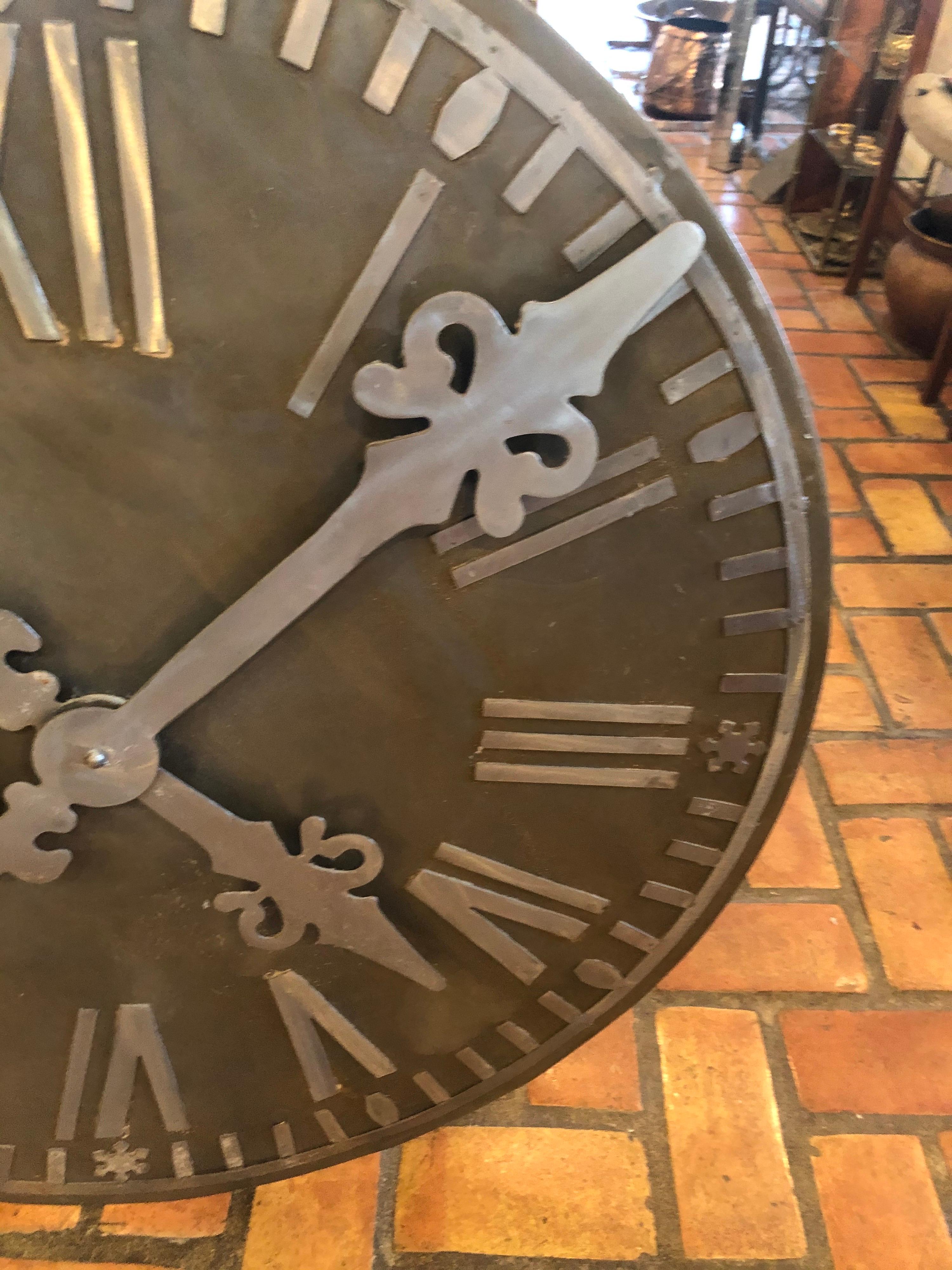Large Decorative French Style Steel Wall Clock For Sale 4
