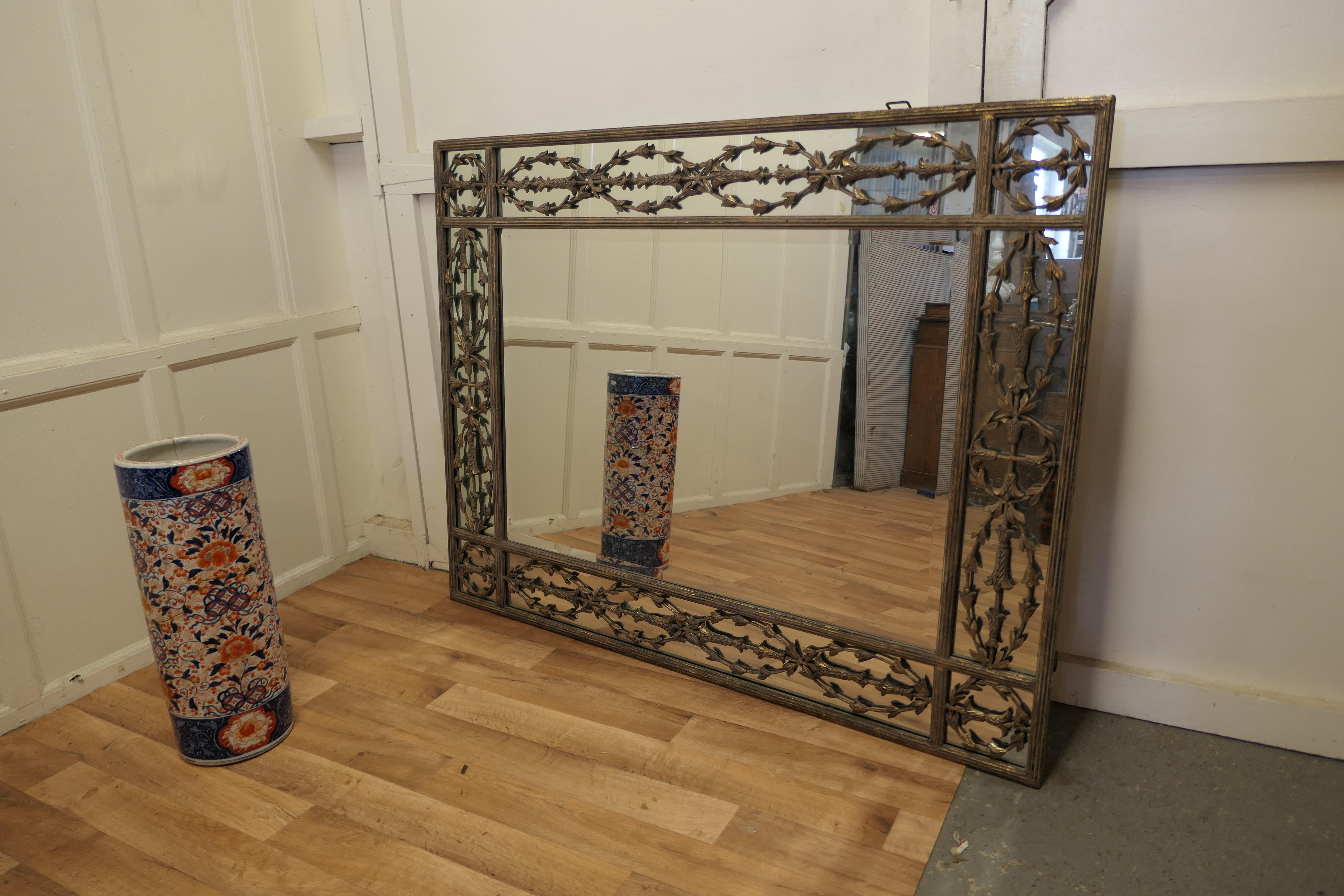 Large Decorative Gilt Wall Mirror    For Sale 4