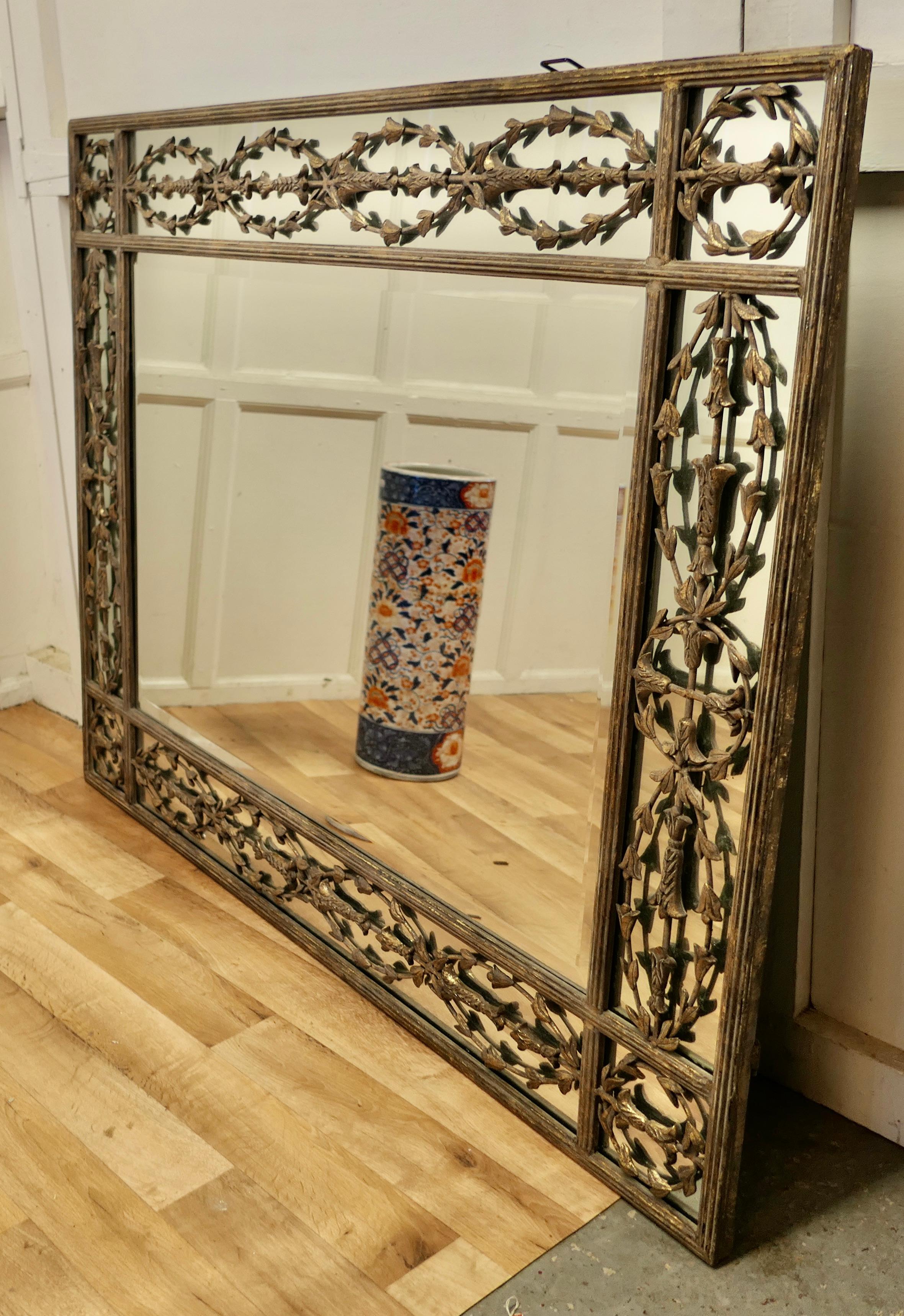 Large Decorative Gilt Wall Mirror    For Sale 3