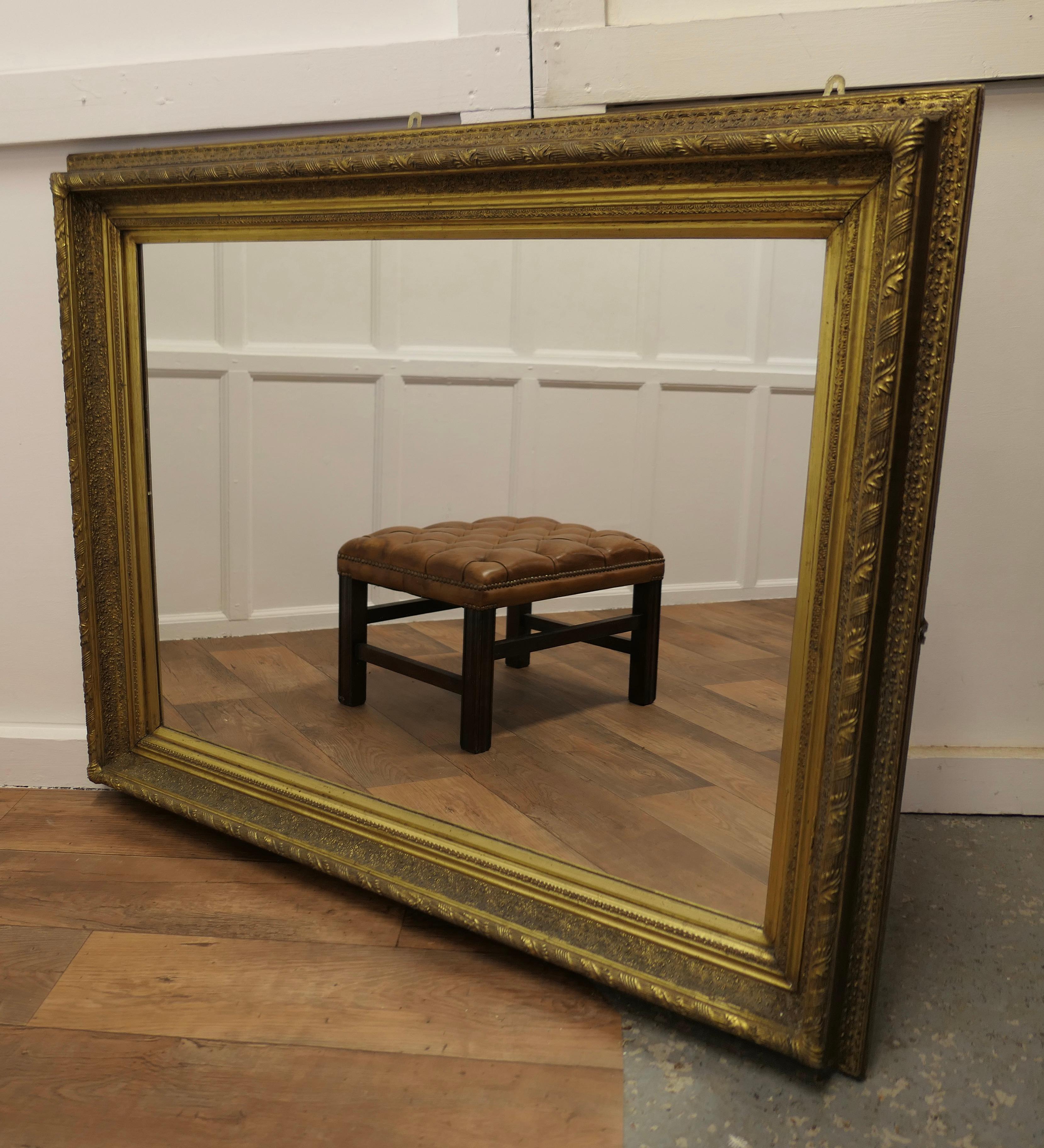 Large Decorative Gilt Wall Mirror This Is a Lovely Old Mirror For Sale 1