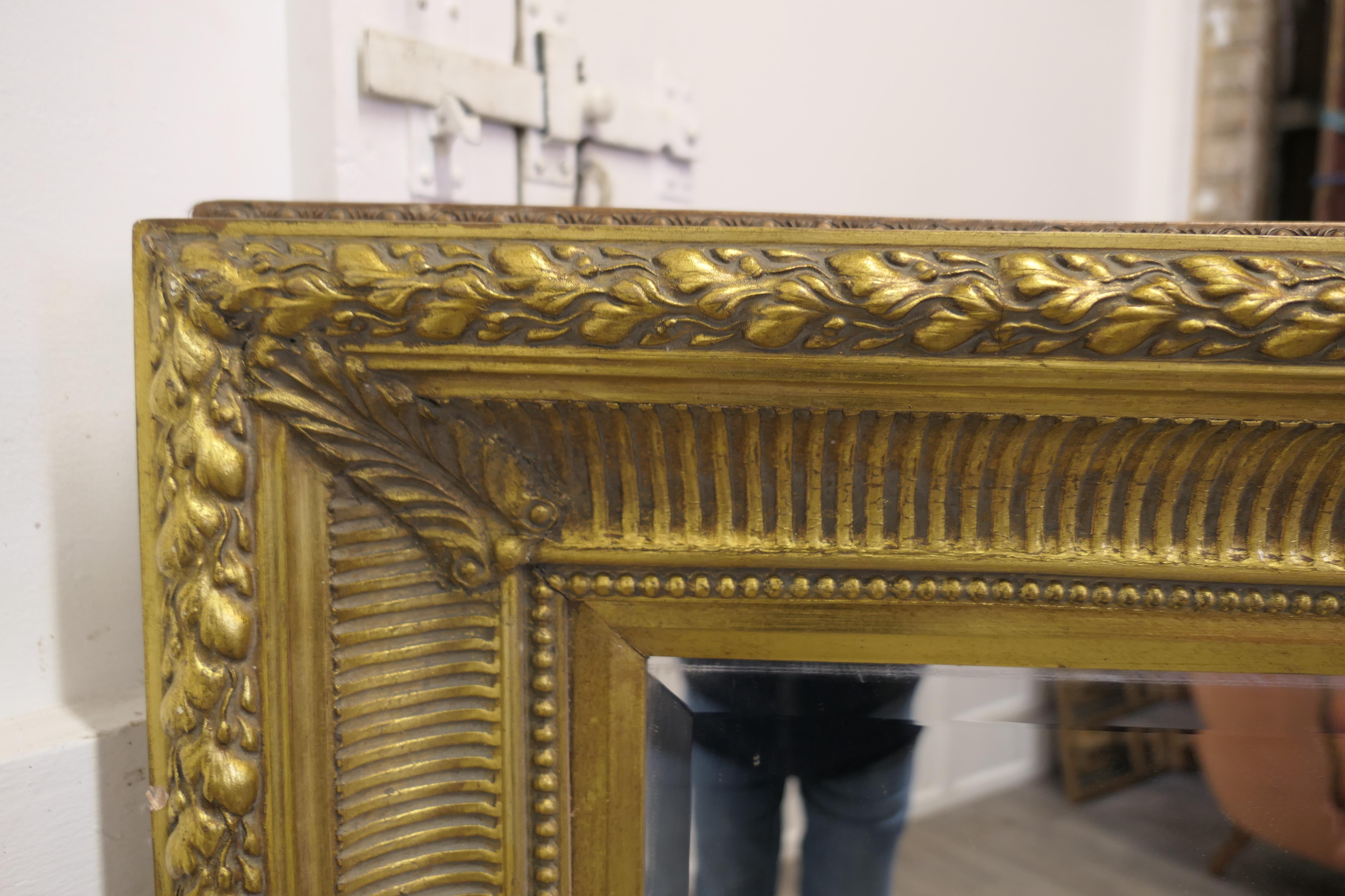Large Decorative Gilt Wall Mirror This Is a Lovely Old Mirror In Good Condition For Sale In Chillerton, Isle of Wight