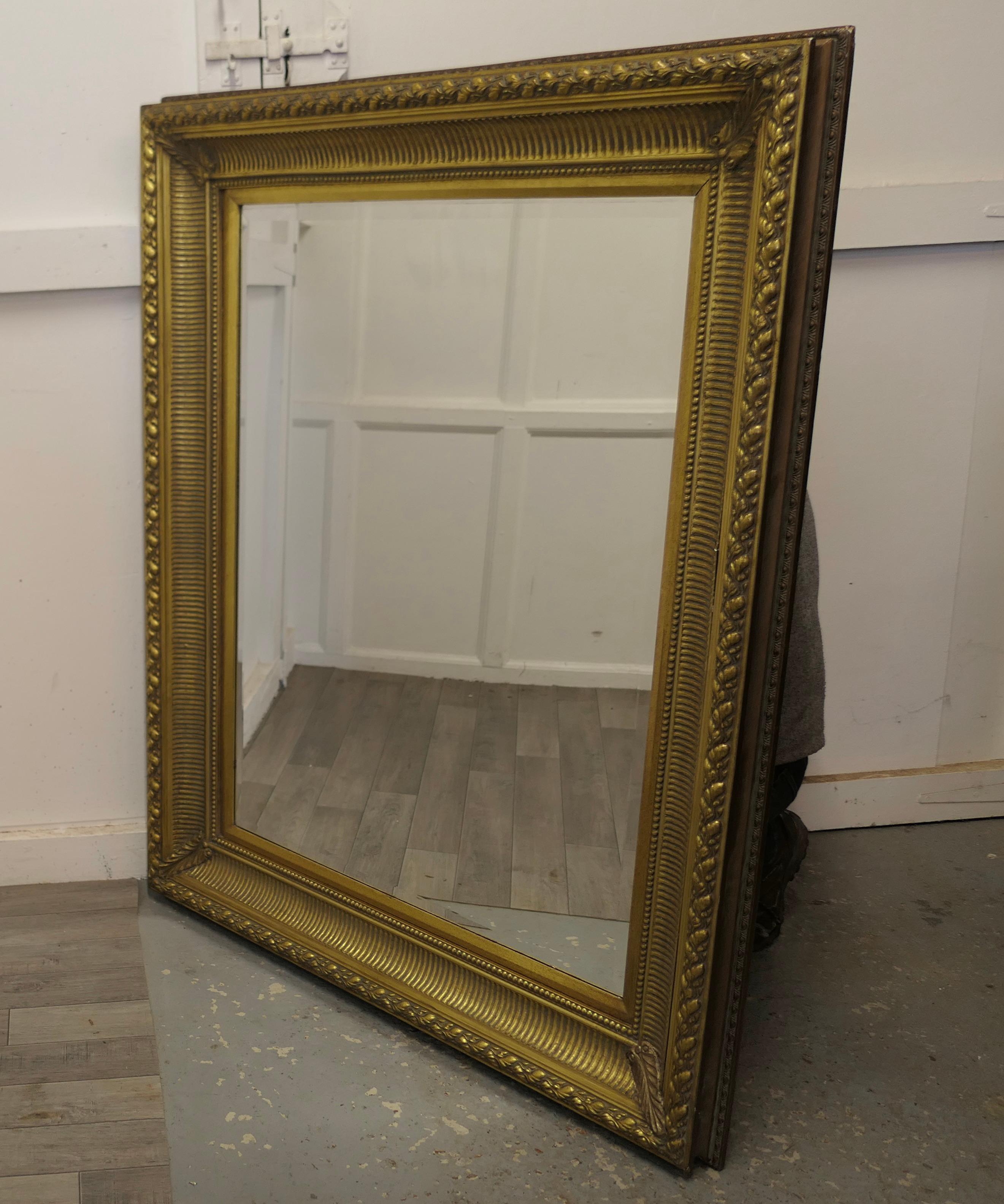 Large Decorative Gilt Wall Mirror This Is a Lovely Old Mirror For Sale 1