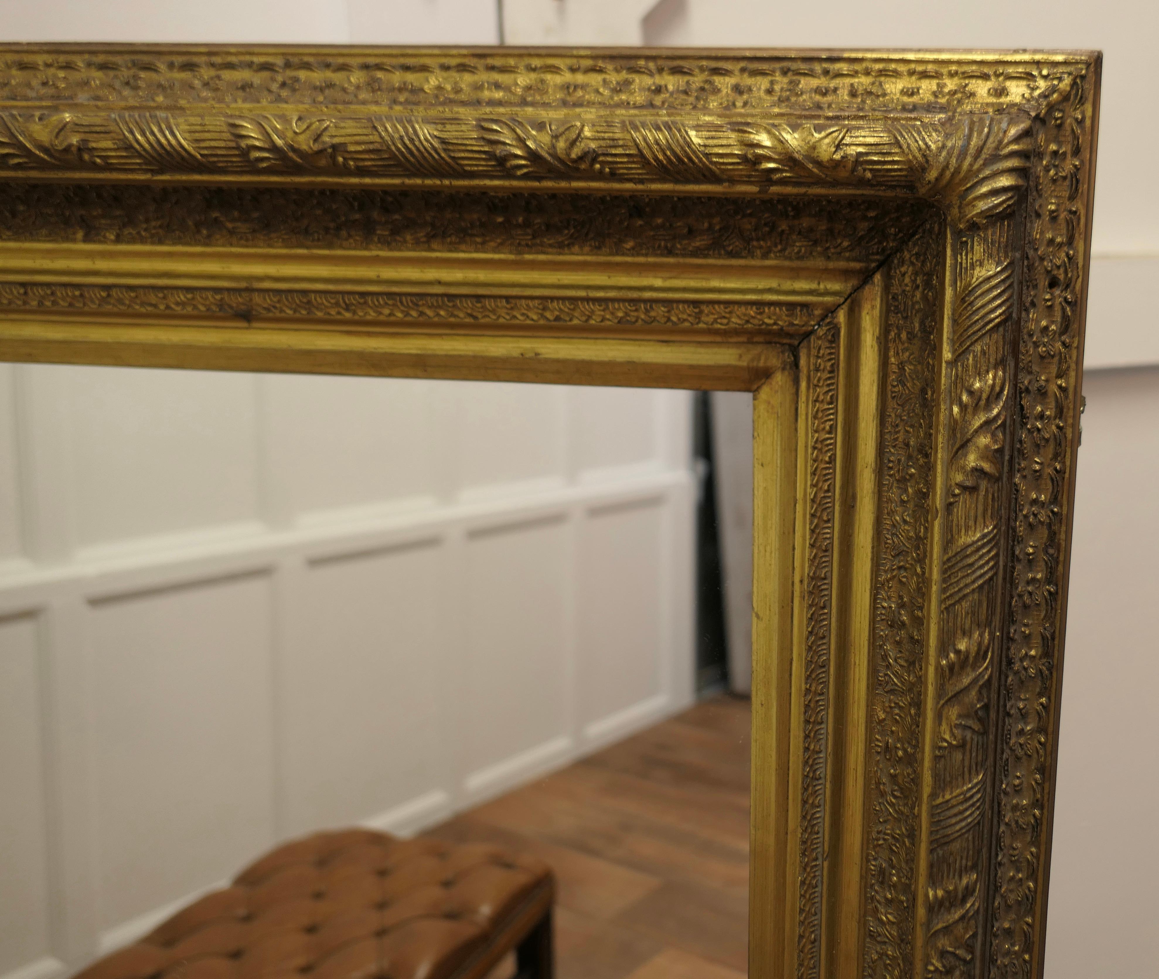 French Provincial Large Decorative Gilt Wall Mirror This Is a Lovely Old Mirror For Sale