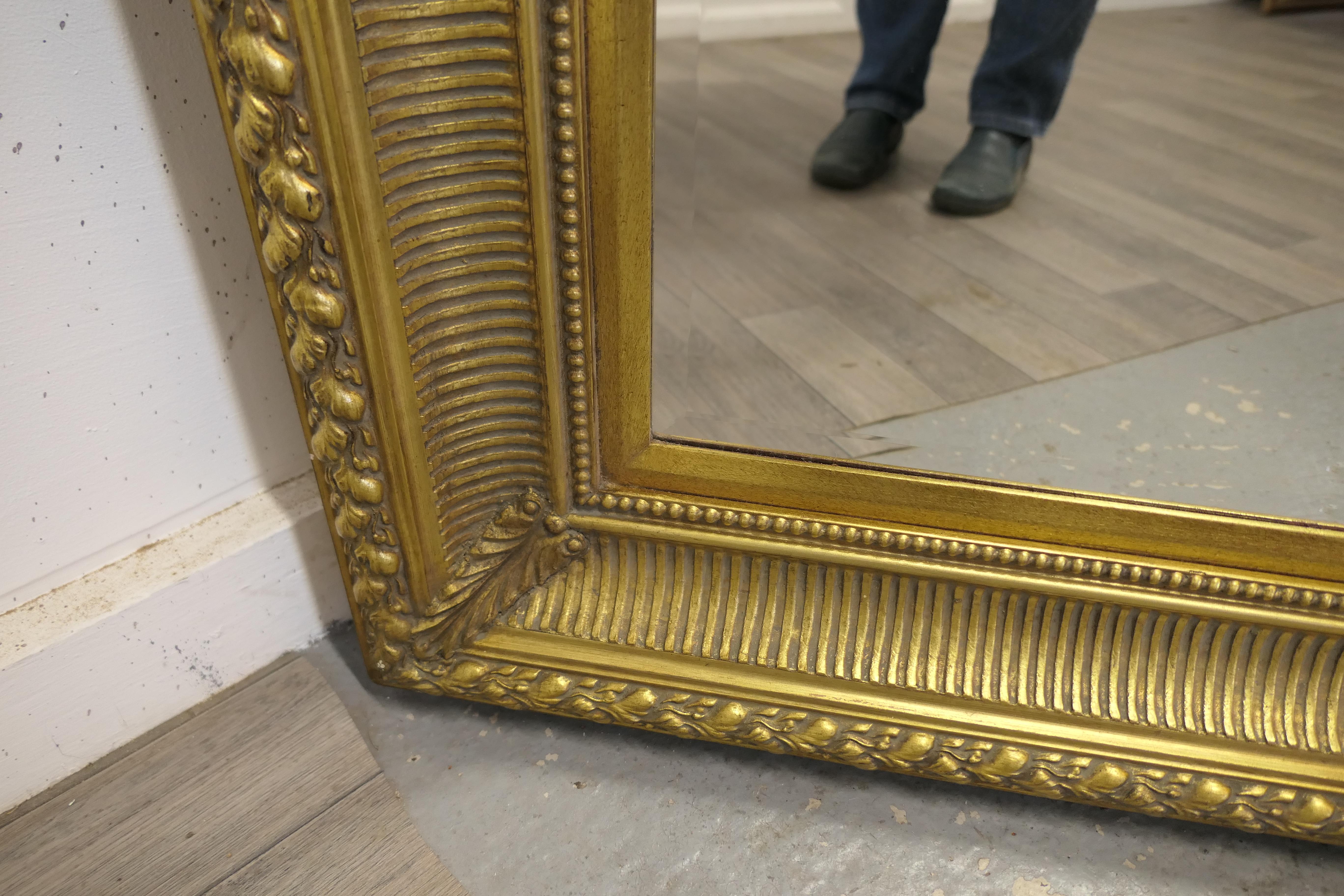 Large Decorative Gilt Wall Mirror This Is a Lovely Old Mirror For Sale 2