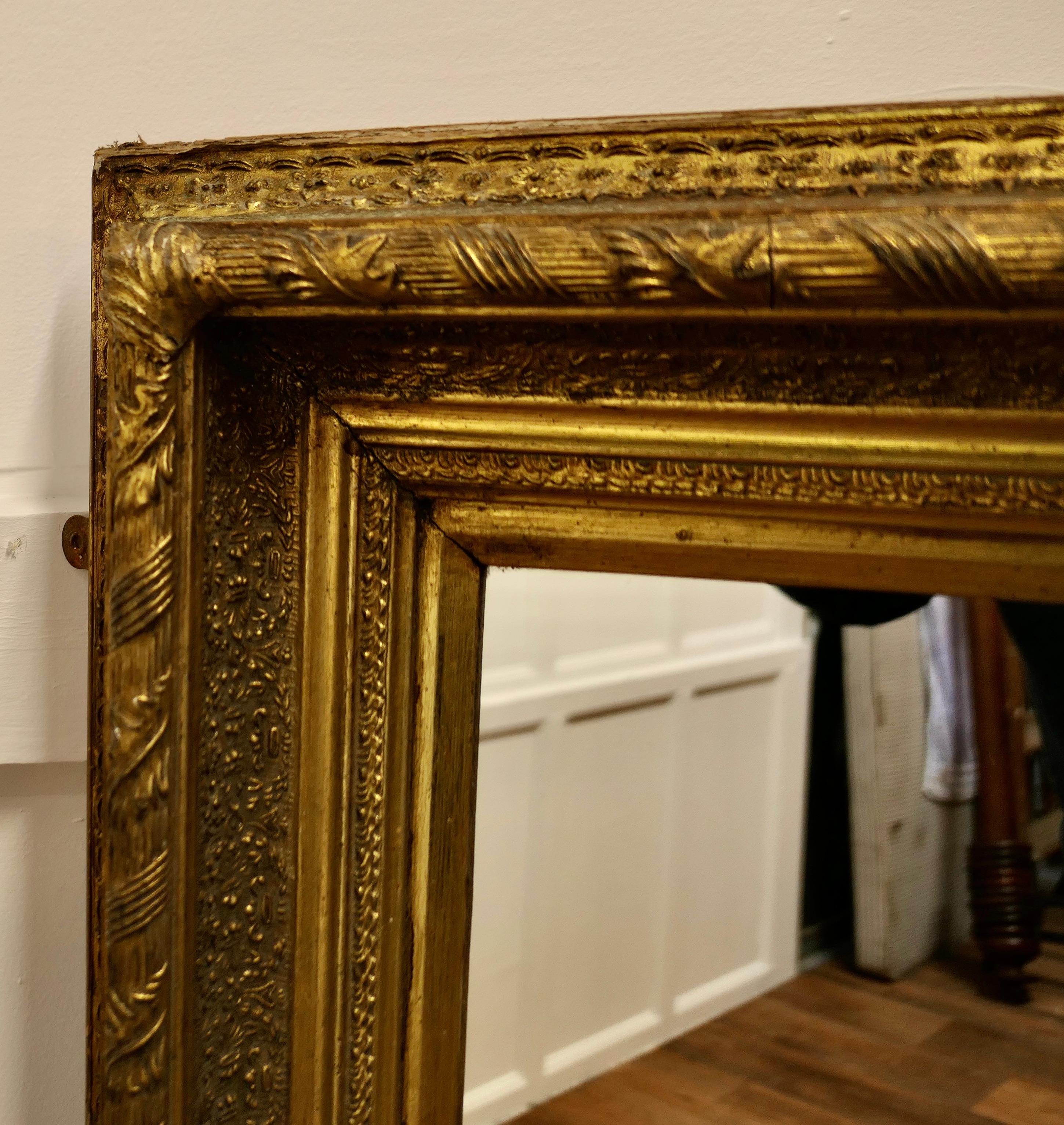 Large Decorative Gilt Wall Mirror This Is a Lovely Old Mirror In Good Condition For Sale In Chillerton, Isle of Wight
