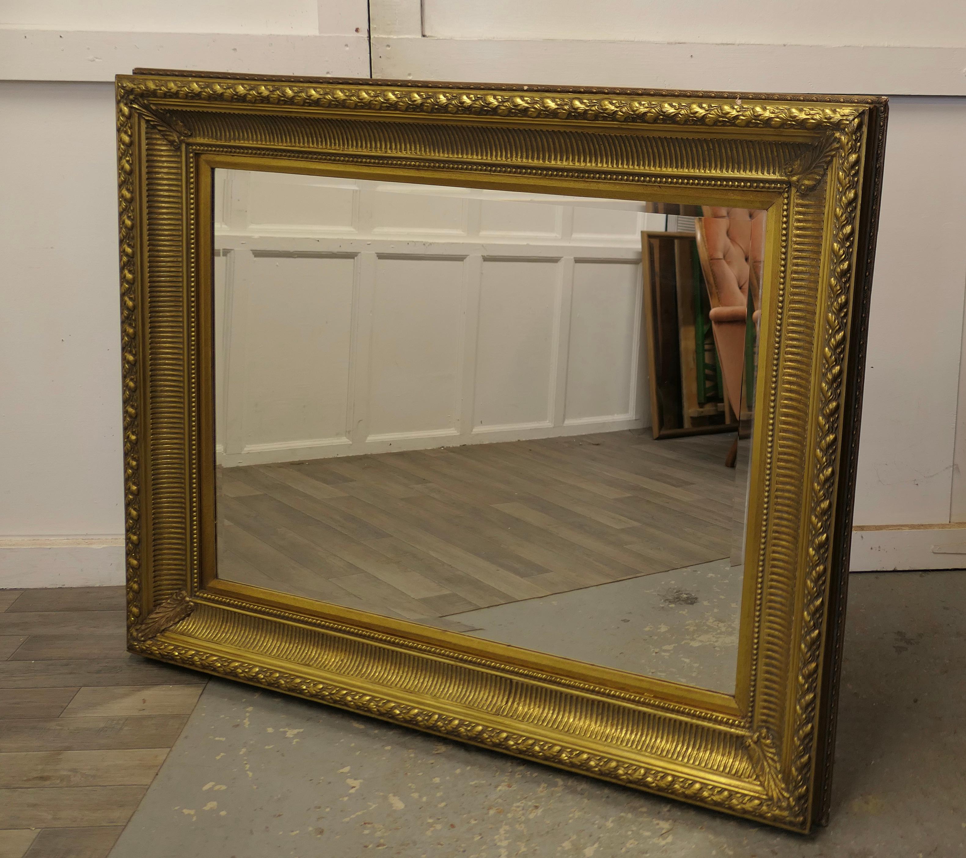 Large Decorative Gilt Wall Mirror This Is a Lovely Old Mirror For Sale 3
