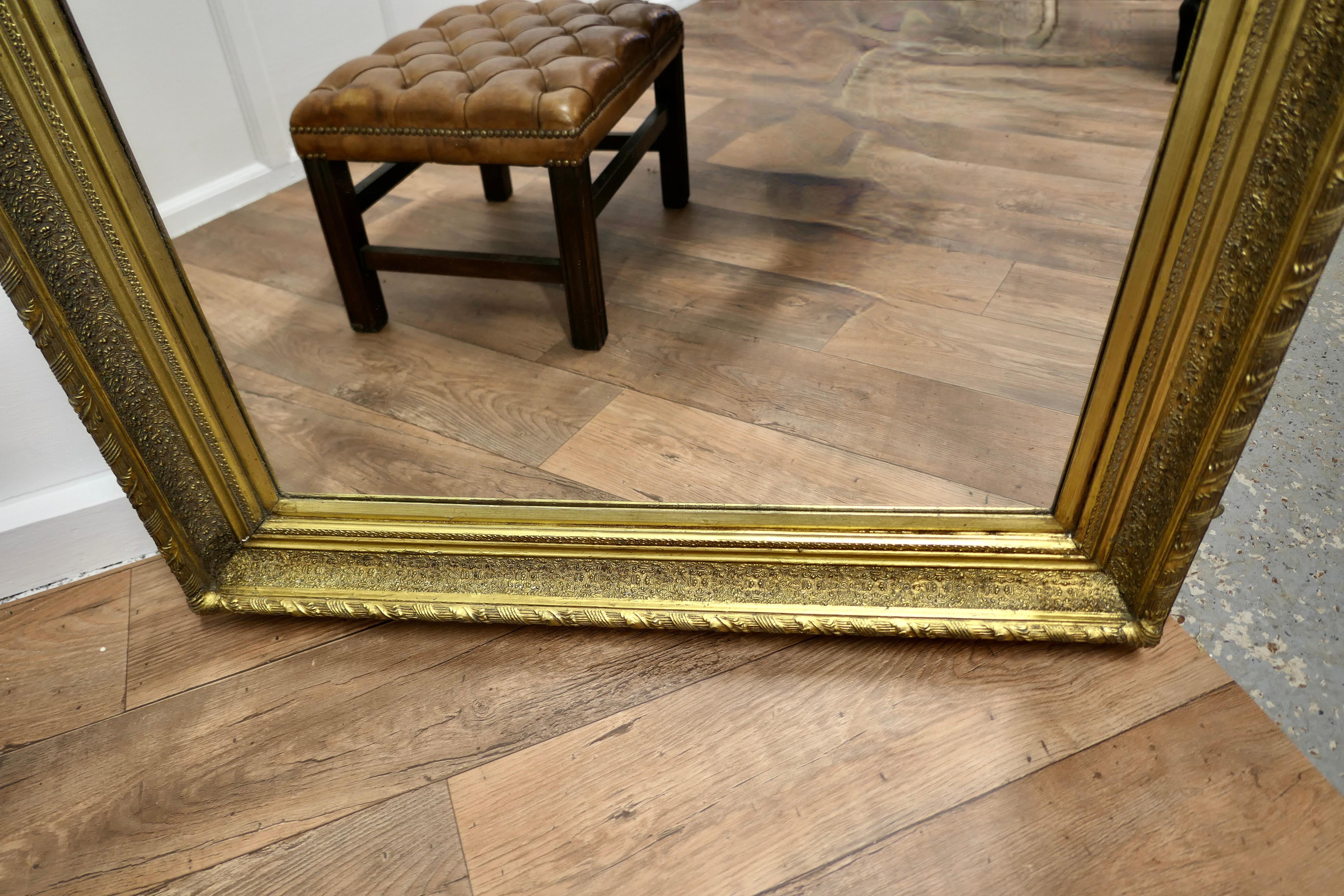 Early 20th Century Large Decorative Gilt Wall Mirror This Is a Lovely Old Mirror For Sale