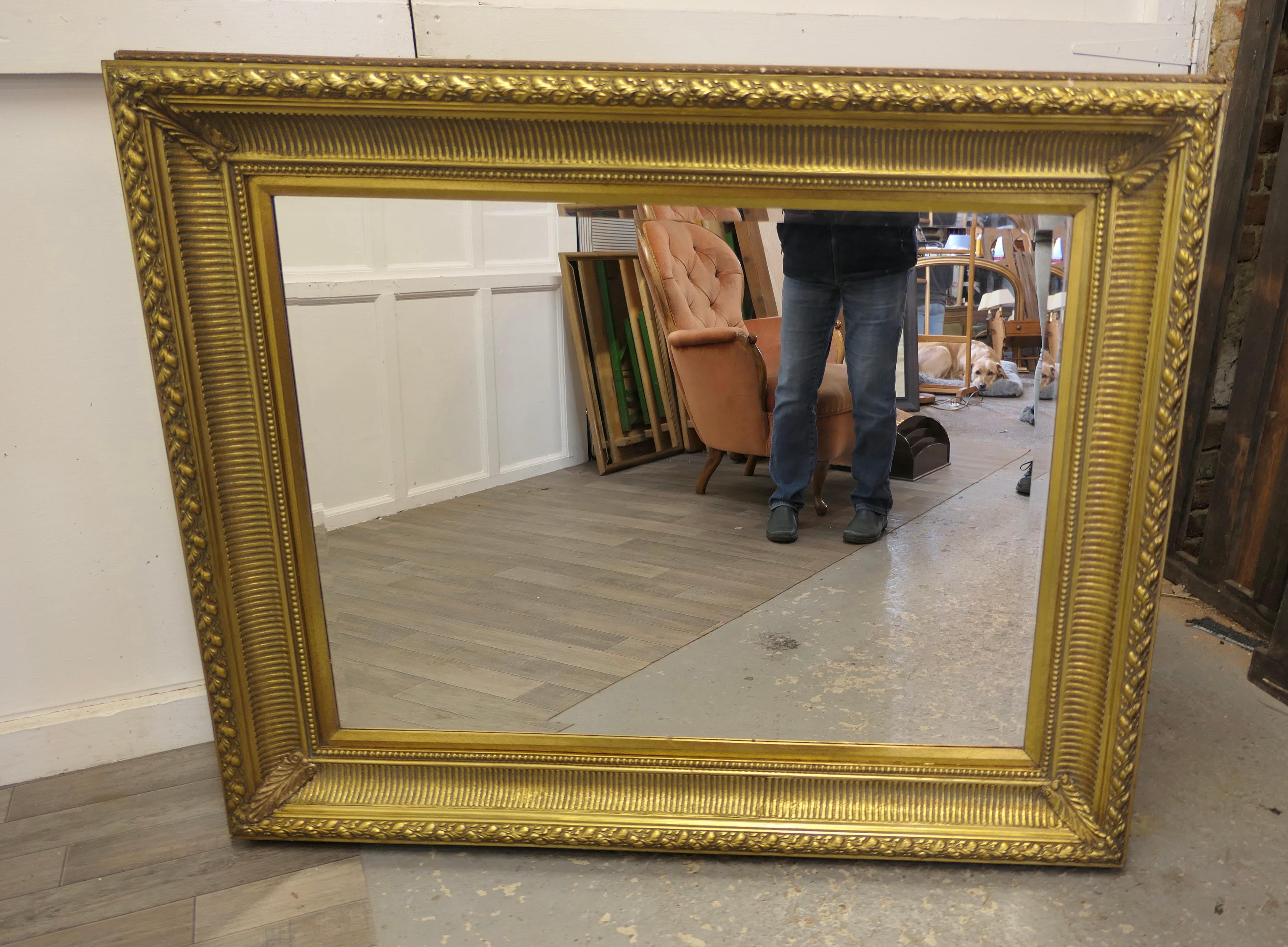 Large Decorative Gilt Wall Mirror This Is a Lovely Old Mirror For Sale 4