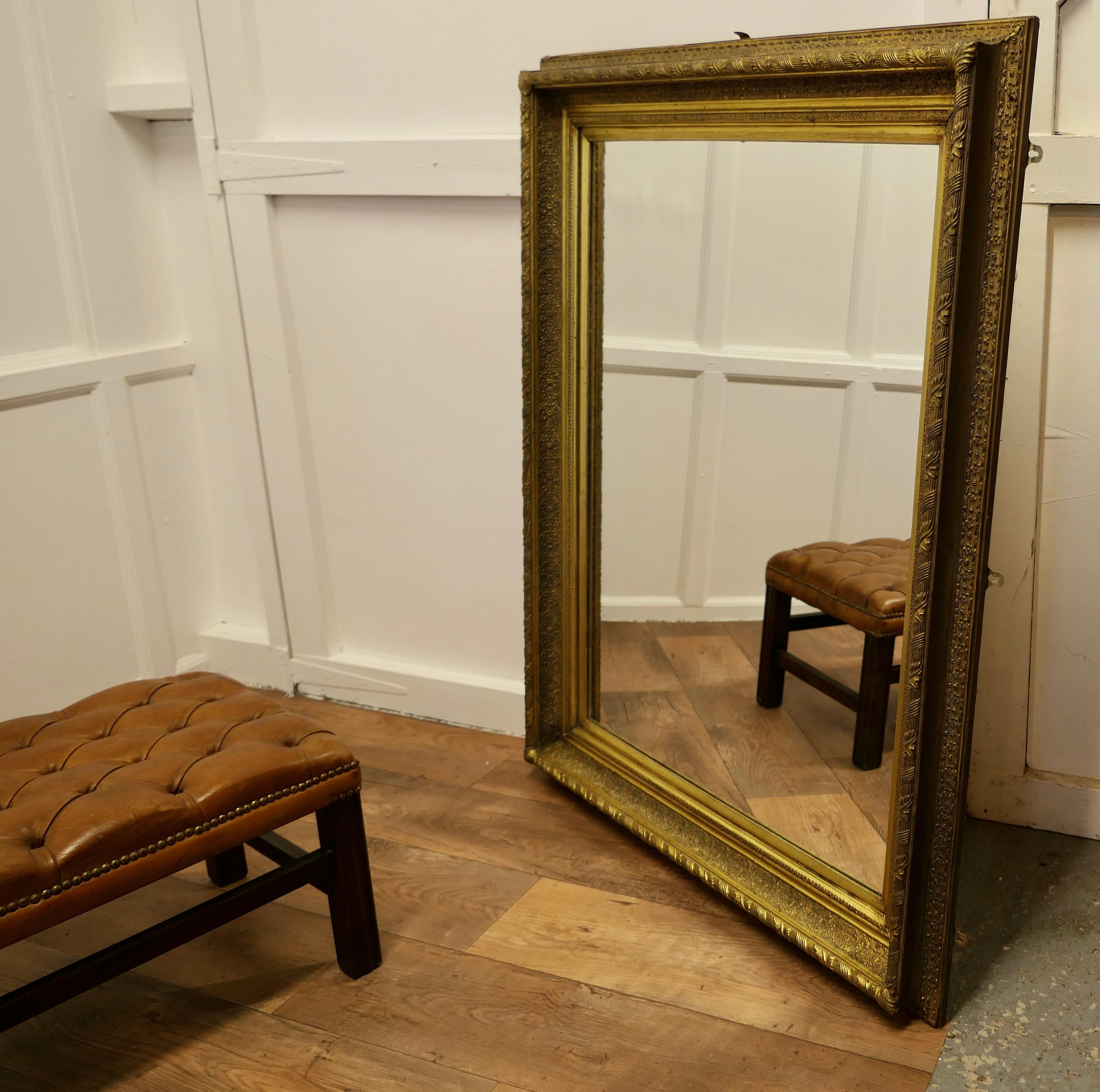 Giltwood Large Decorative Gilt Wall Mirror This Is a Lovely Old Mirror For Sale