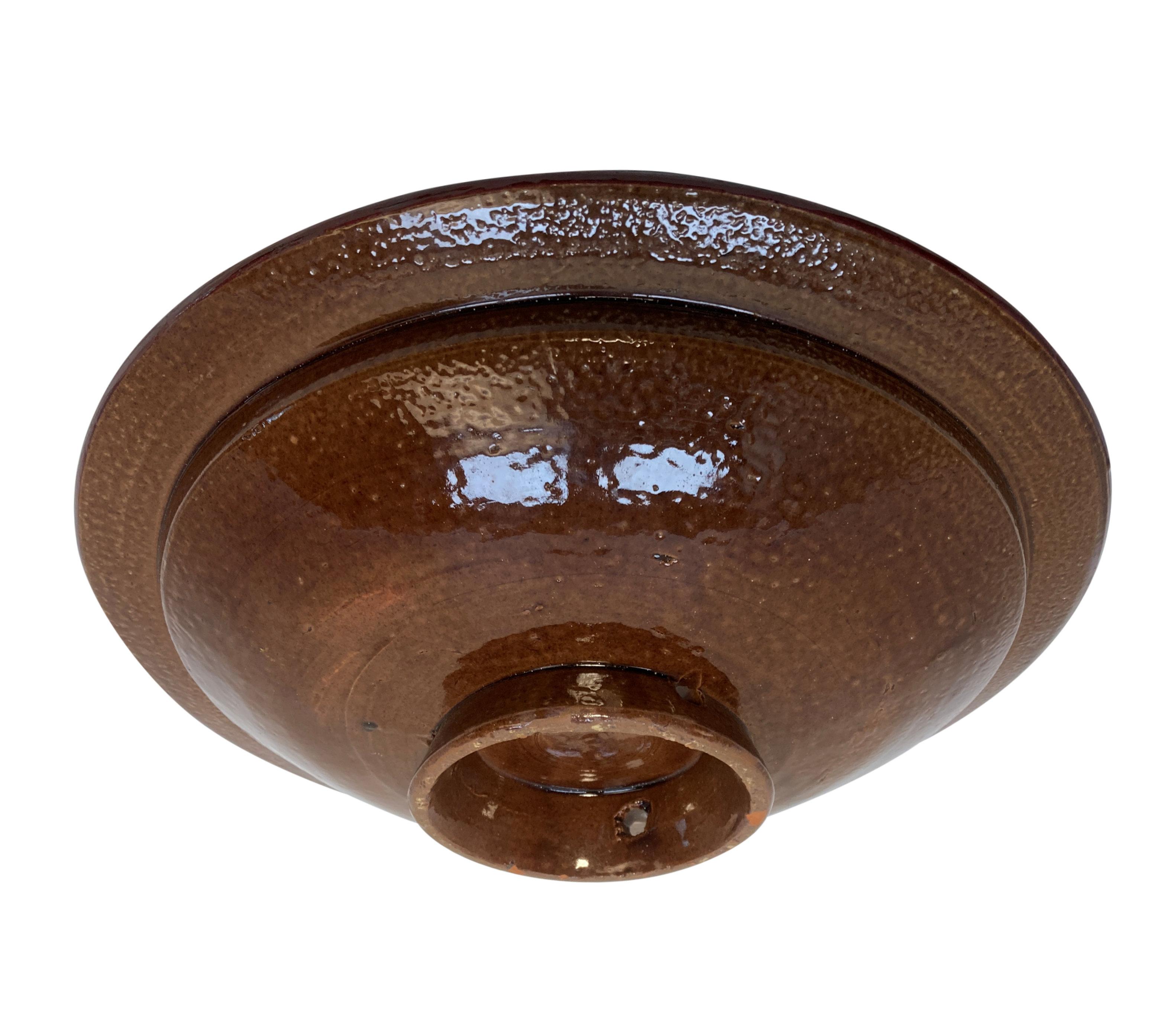 Large Decorative Glazed Moroccan Bowl In Good Condition For Sale In Kent, Dover