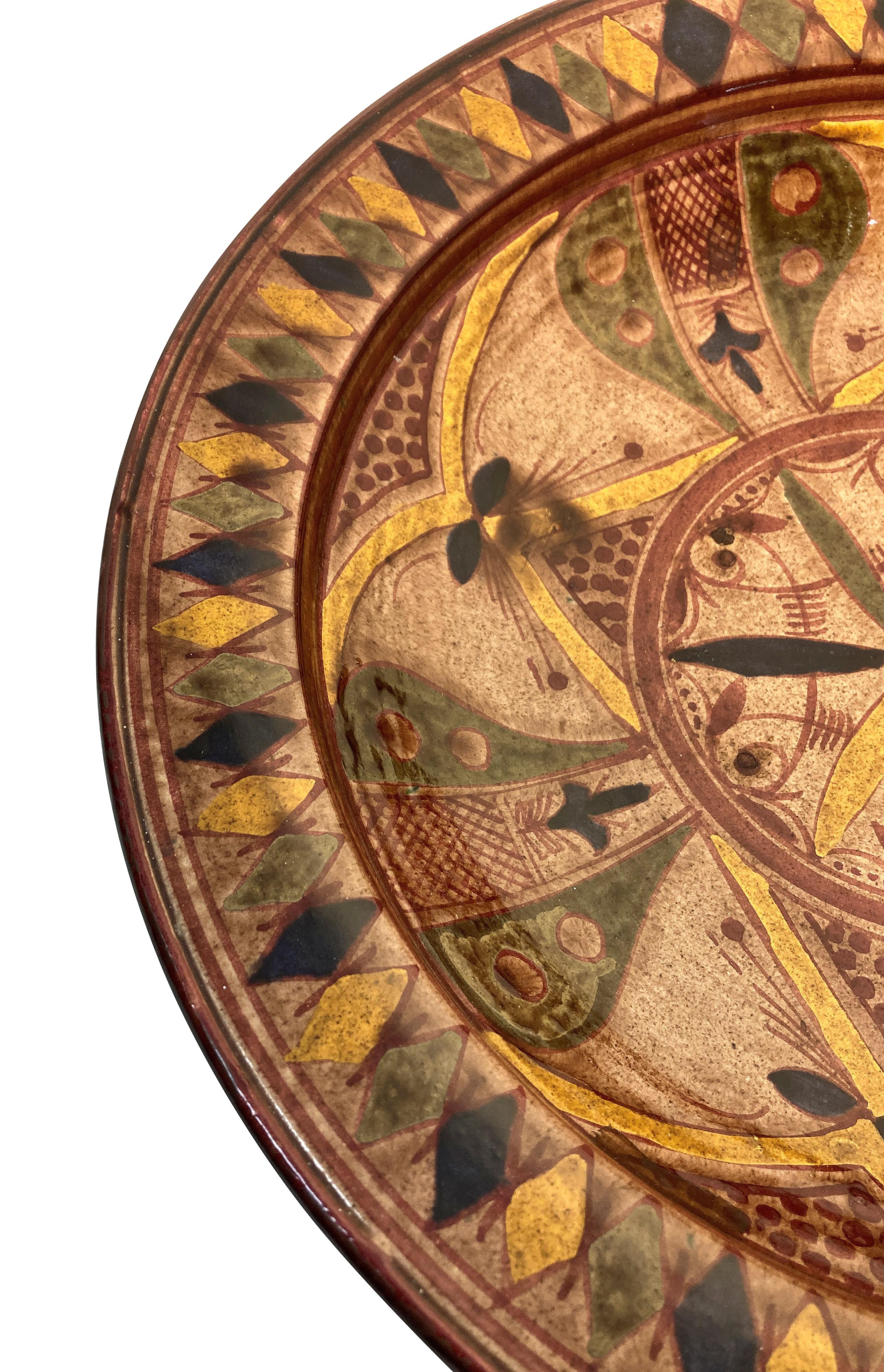 Mid-20th Century Large Decorative Glazed Moroccan Bowl For Sale