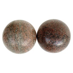 Antique Large Decorative Granite Spheres, a Pair