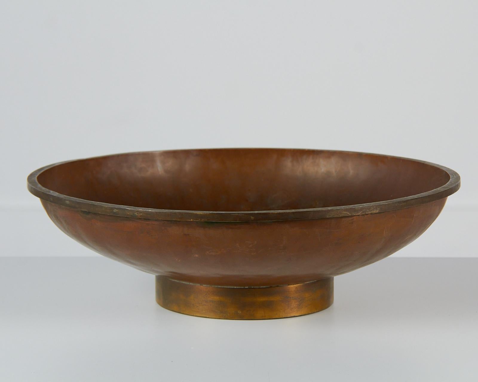 large hammered copper bowl