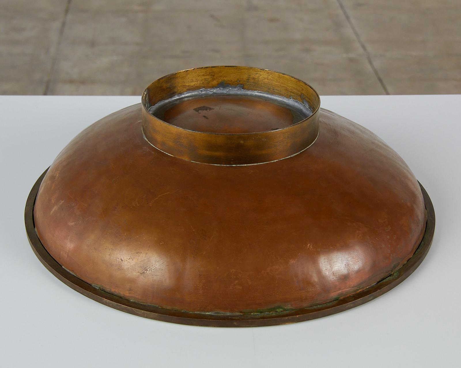 American Large Decorative Hammered Copper Bowl