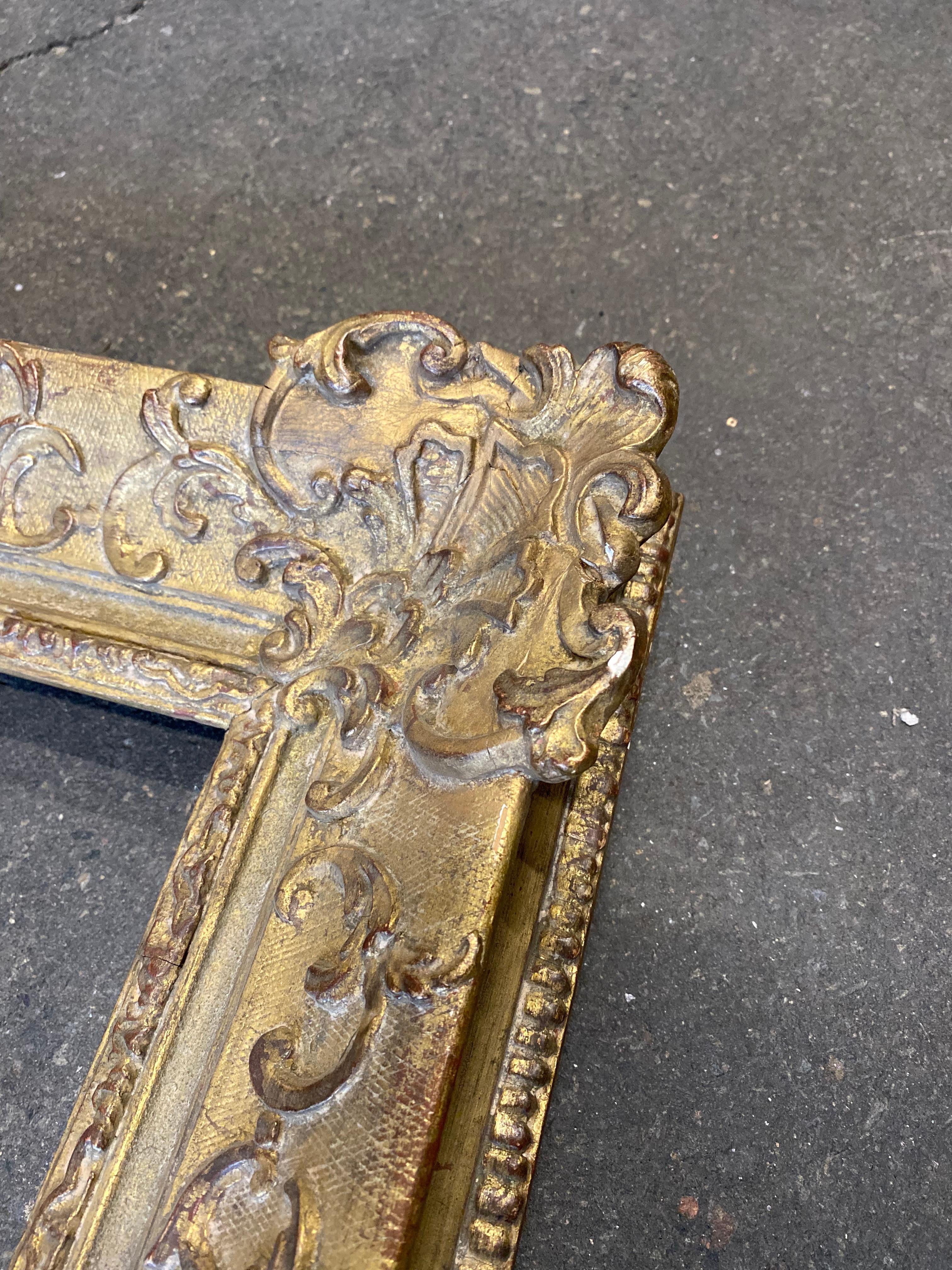French Large, Decorative Impressionist Wooden Frame, France Around 1880 For Sale