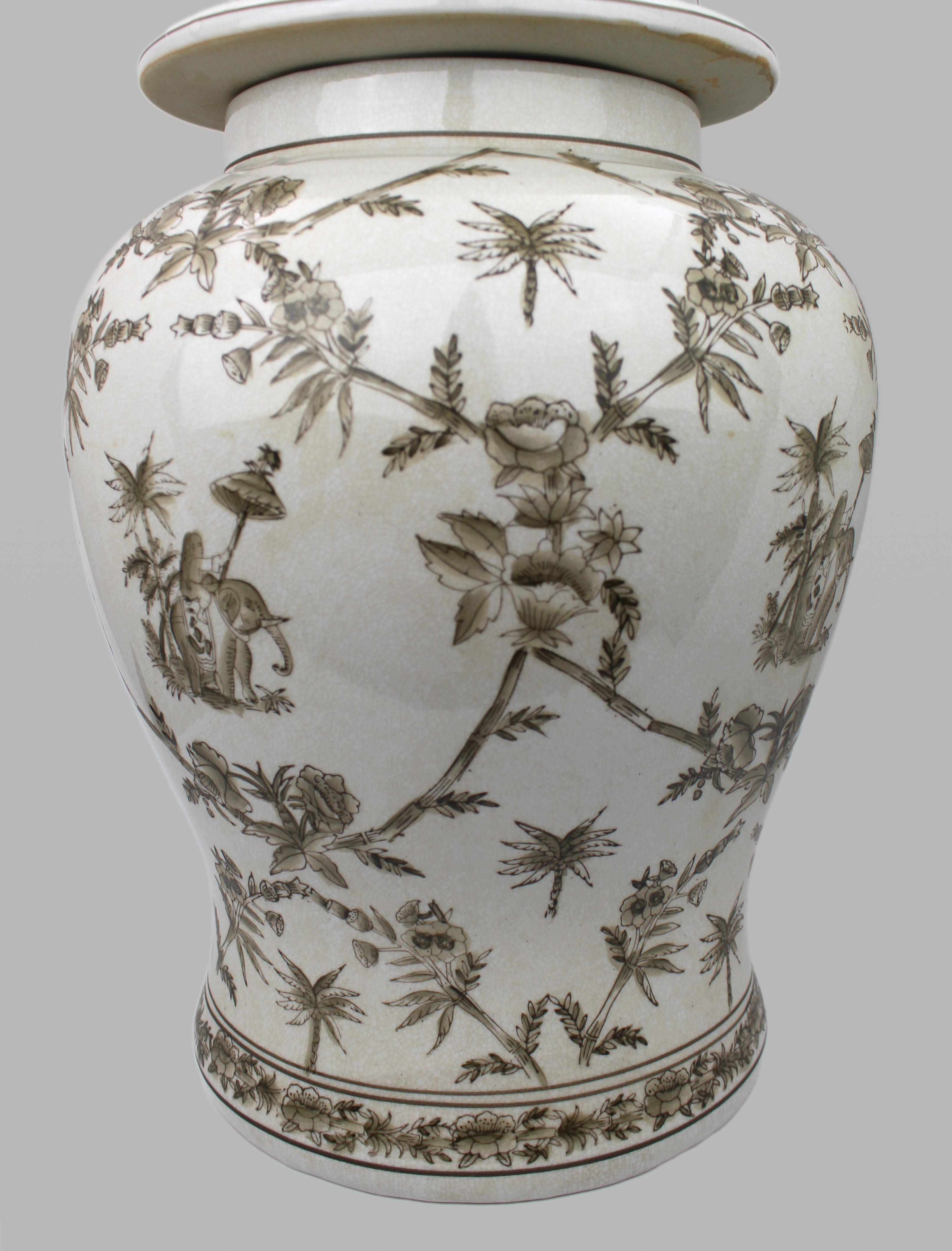 Grande jarre décorative à couvercle A Janes en vente 4