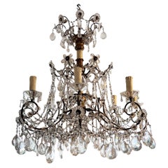 Large Decorative Italian "Genoese" 1950s Chandelier With Eight Arms
