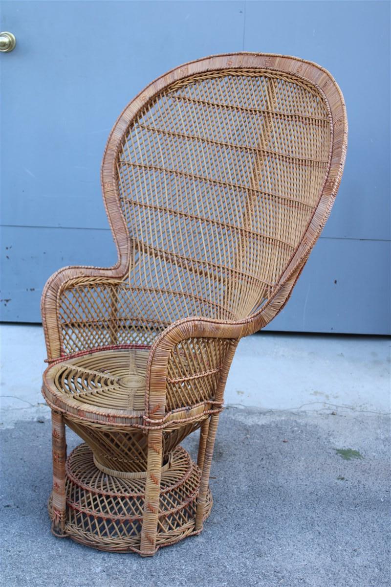 Large Decorative Italian straw chair from around 1950, Franco Albini Style For Sale 10