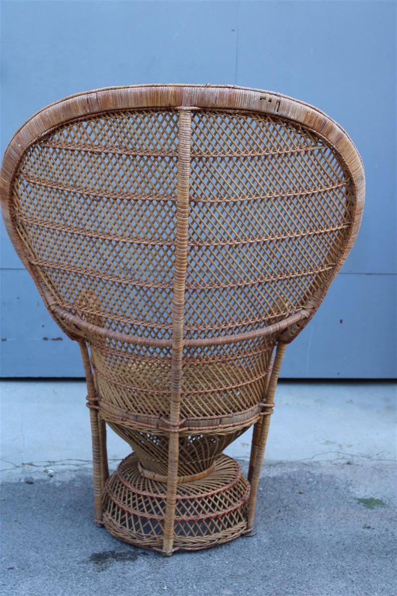 Large Decorative Italian straw chair from around 1950, Franco Albini Style For Sale 3