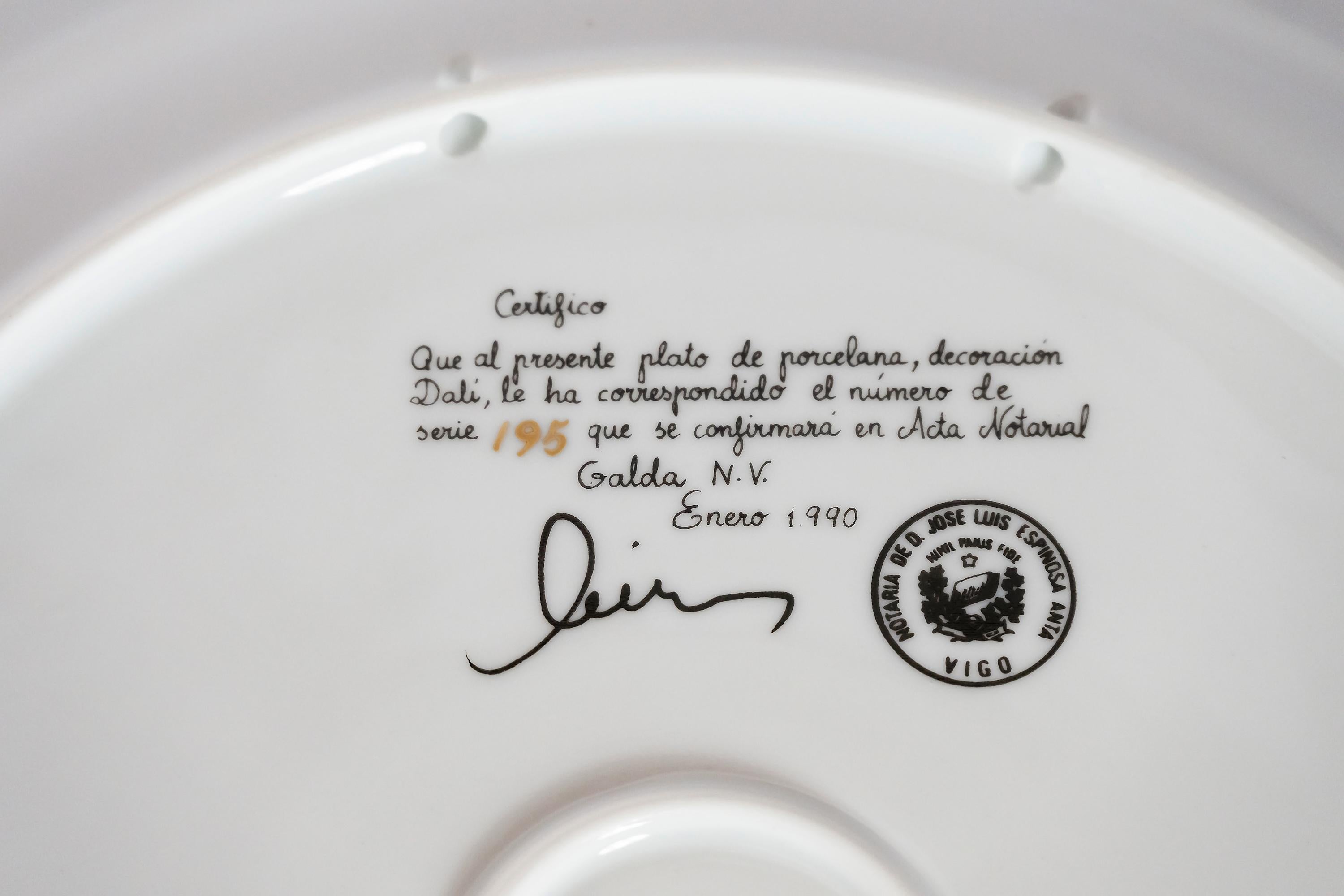 20th Century Large Decorative Limited Edition Salvador Dali Porcelain Plate For Sale
