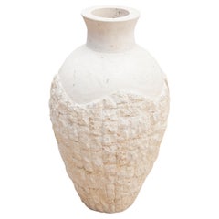 Large Decorative Mactan Stone Floor Vase, 1980s