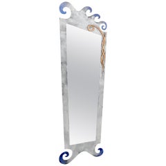 Large Decorative Metal Frame Floor Standing Wall Mirror