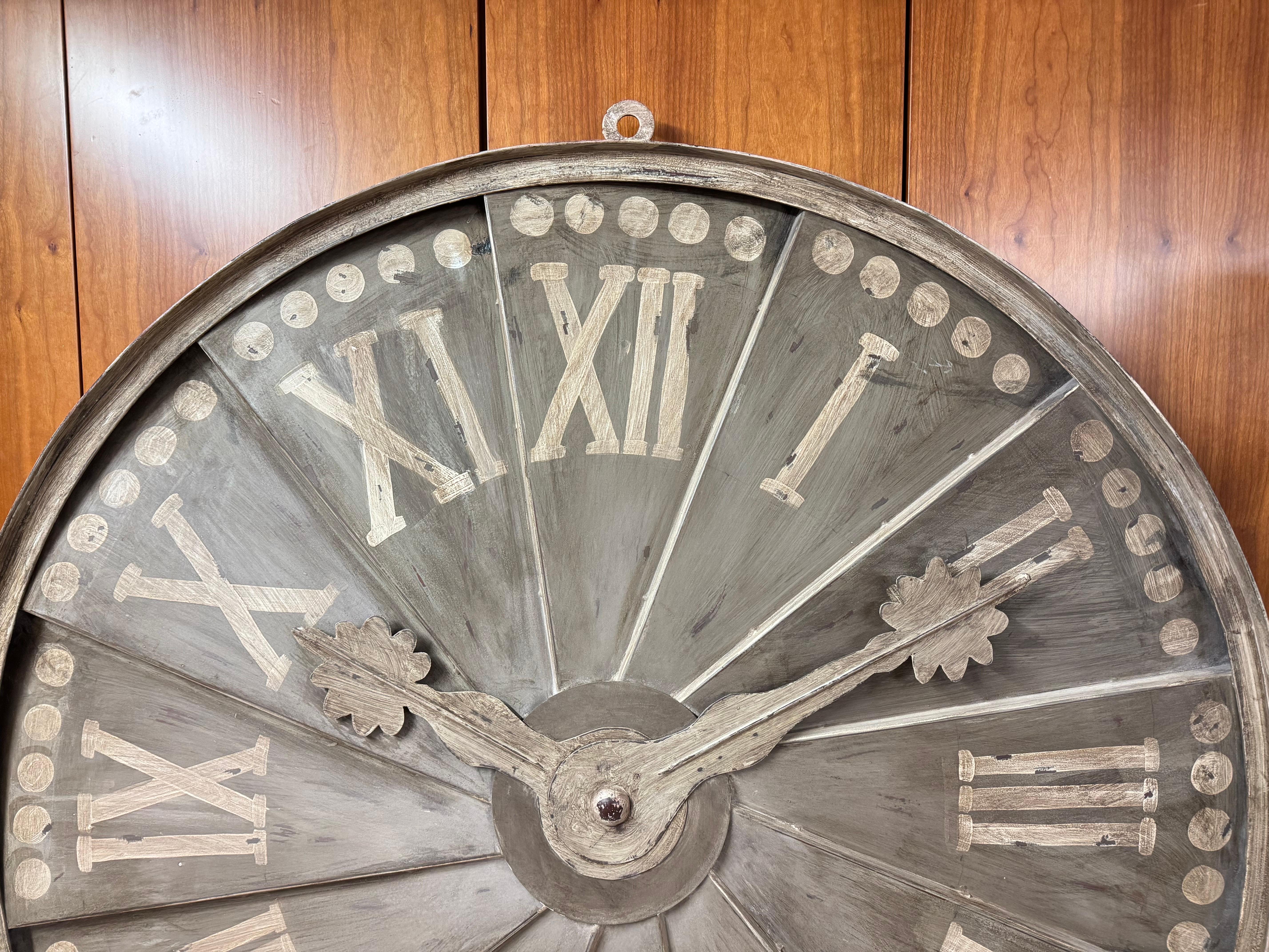 Large Decorative Metal Wall Clock For Sale 5