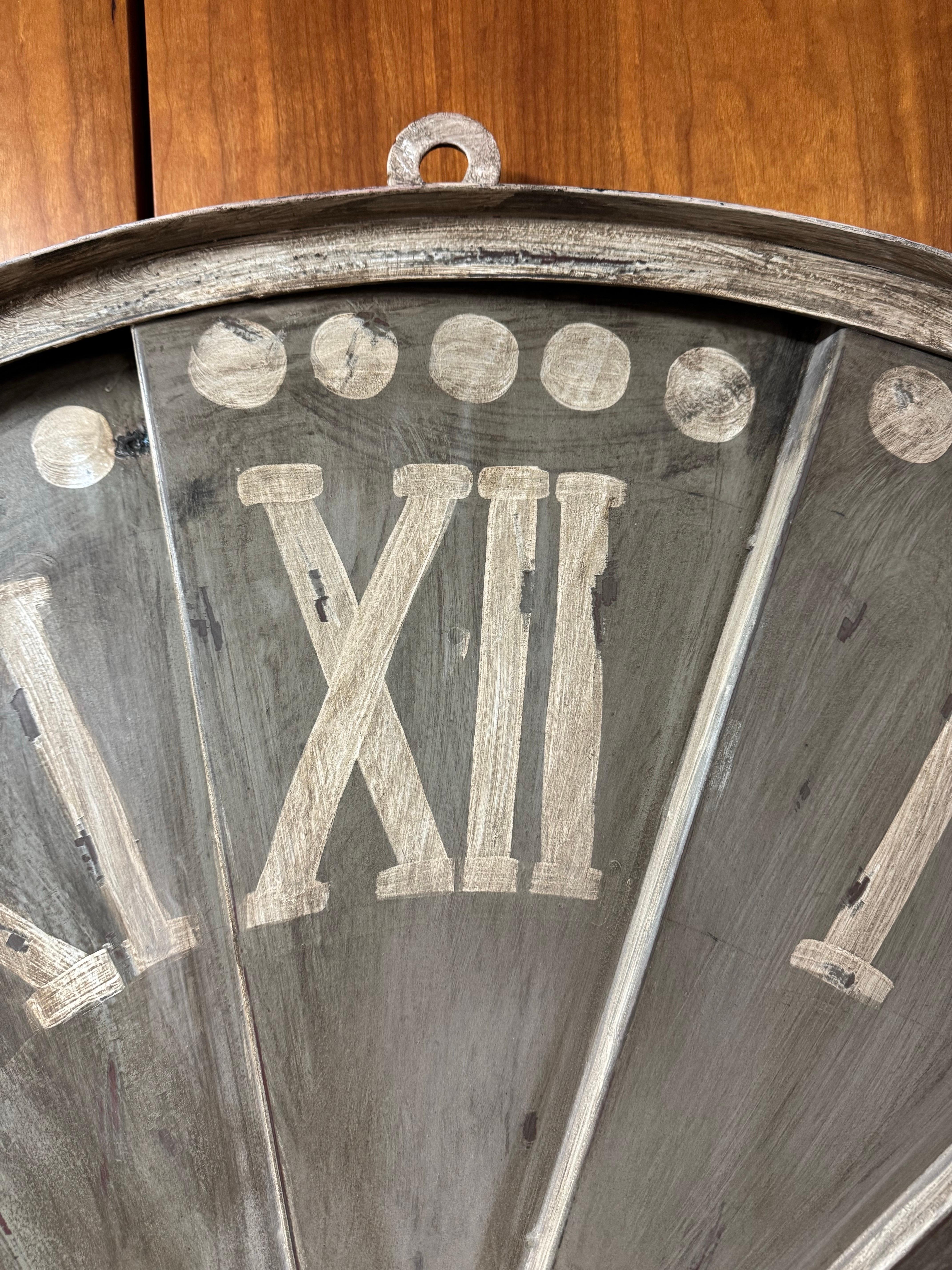 Large Decorative Metal Wall Clock For Sale 8