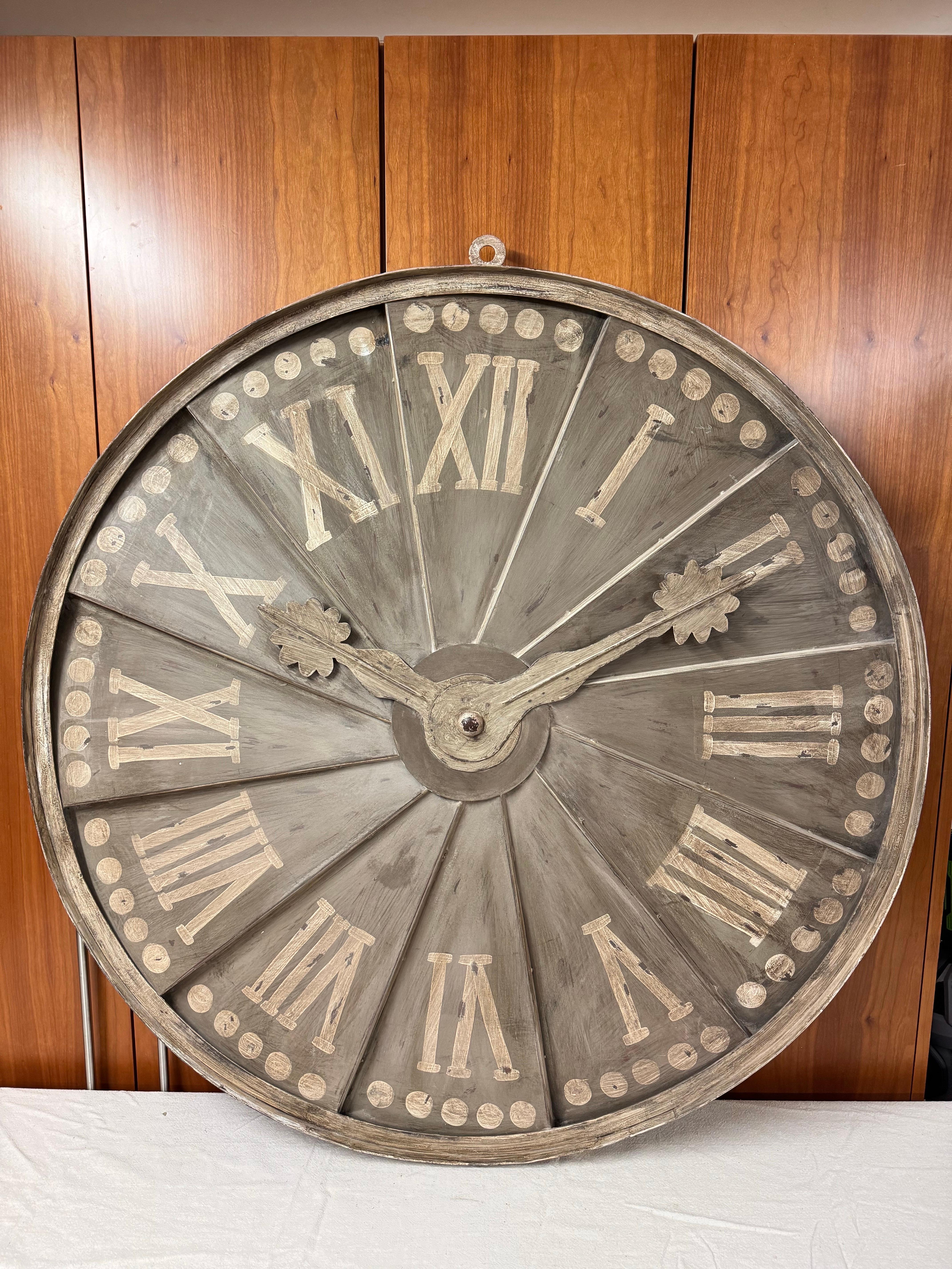 Industrial Large Decorative Metal Wall Clock For Sale