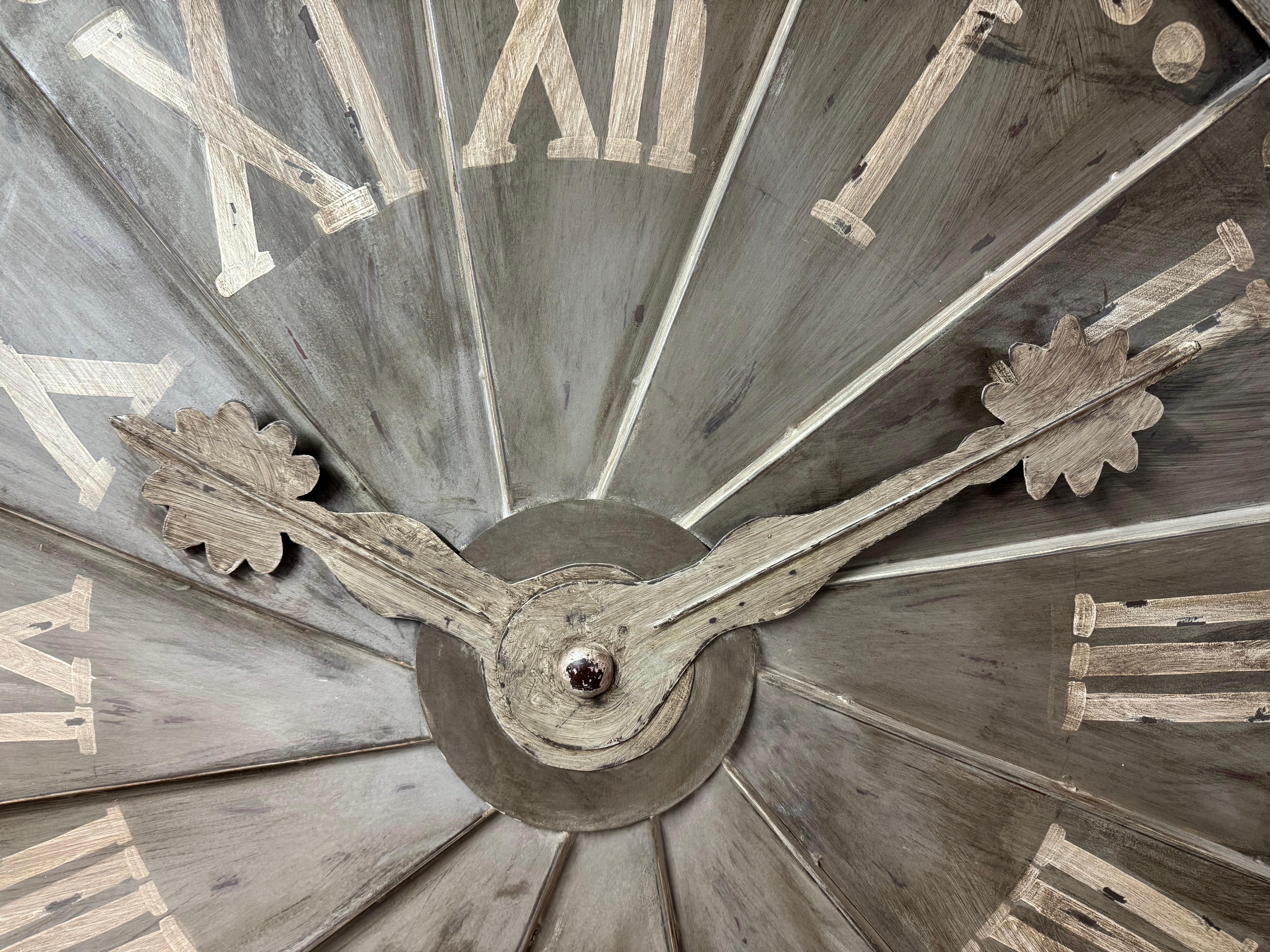 Contemporary Large Decorative Metal Wall Clock For Sale