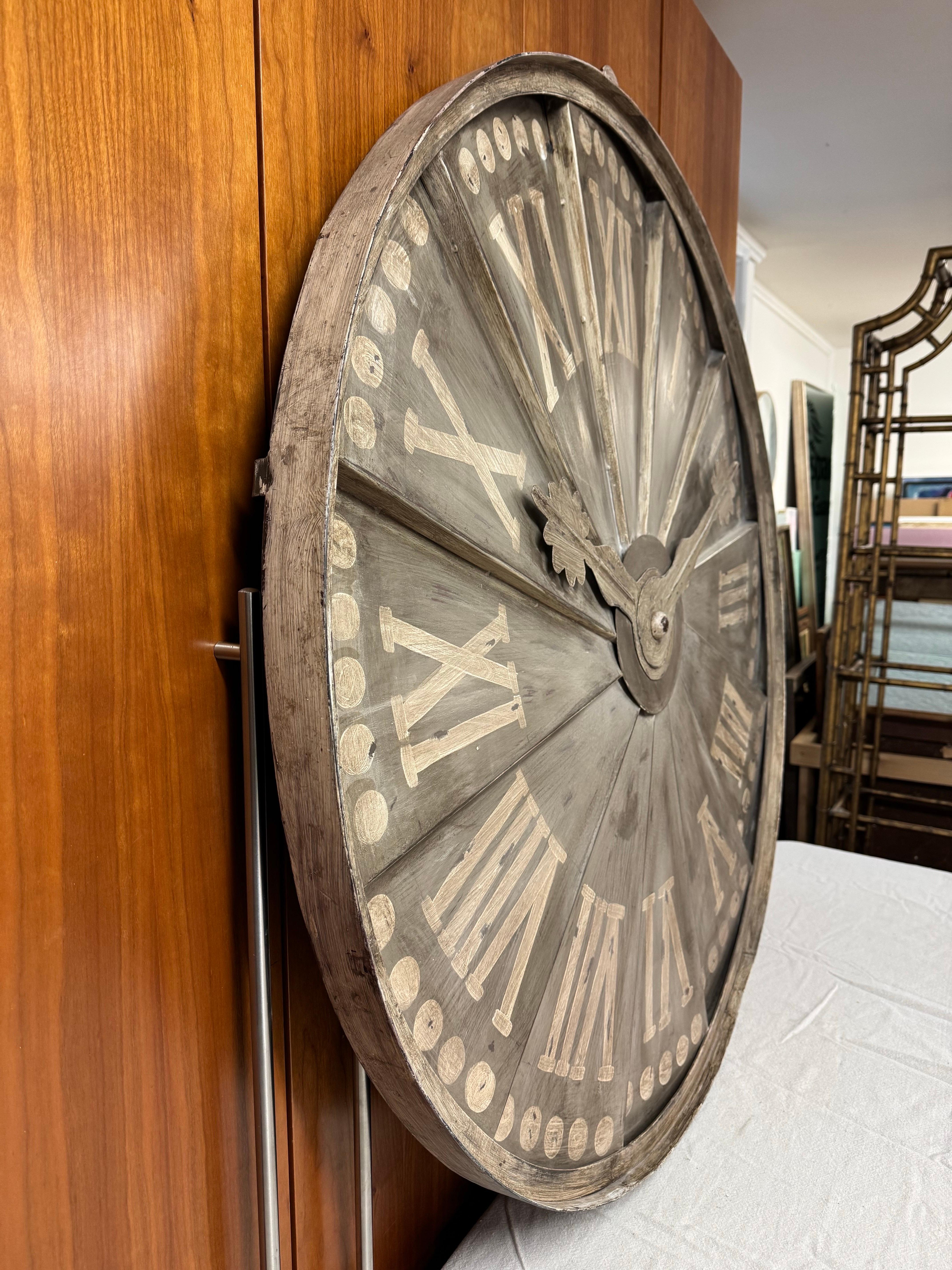 Large Decorative Metal Wall Clock For Sale 1