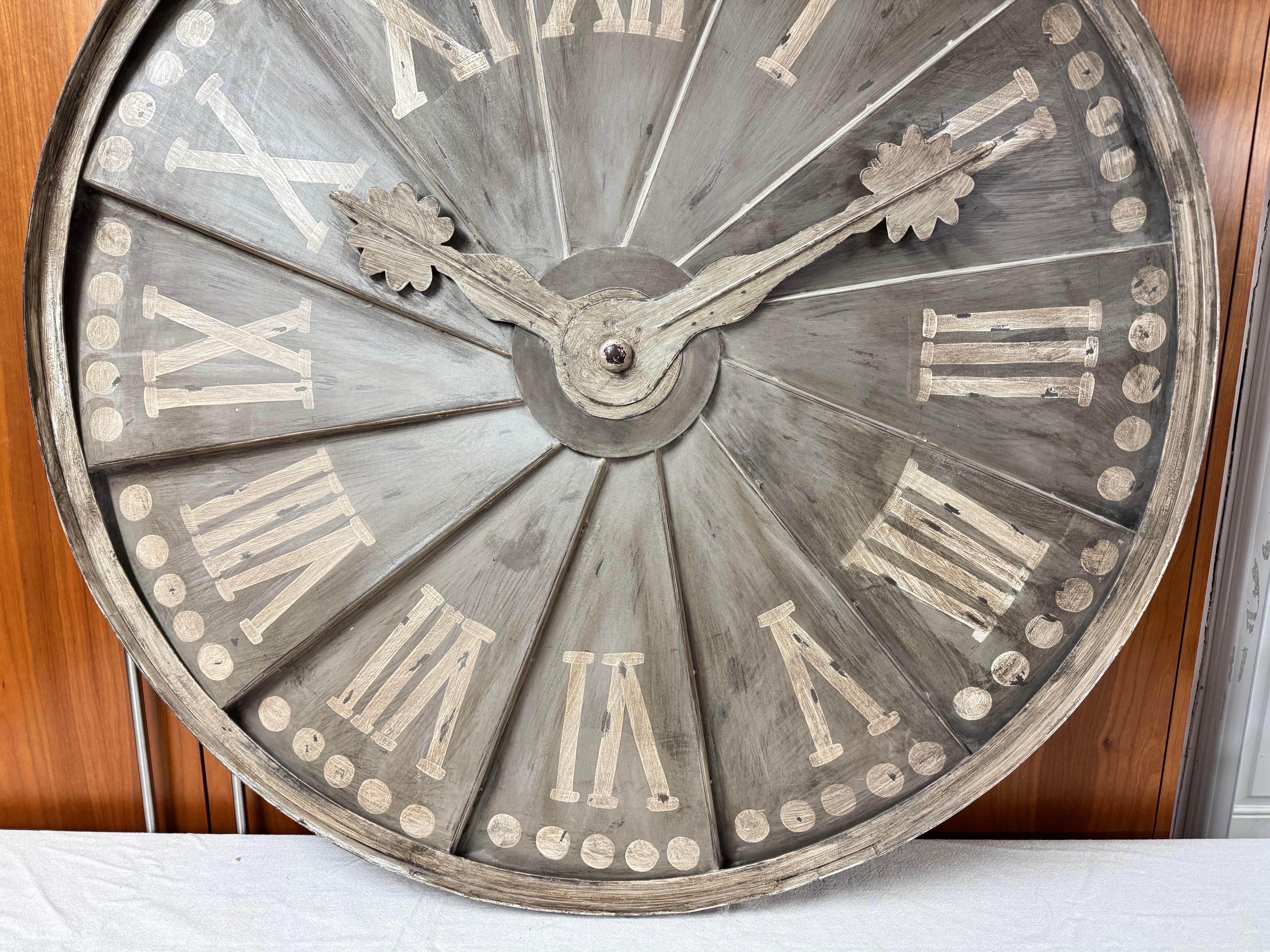 Large Decorative Metal Wall Clock For Sale 2