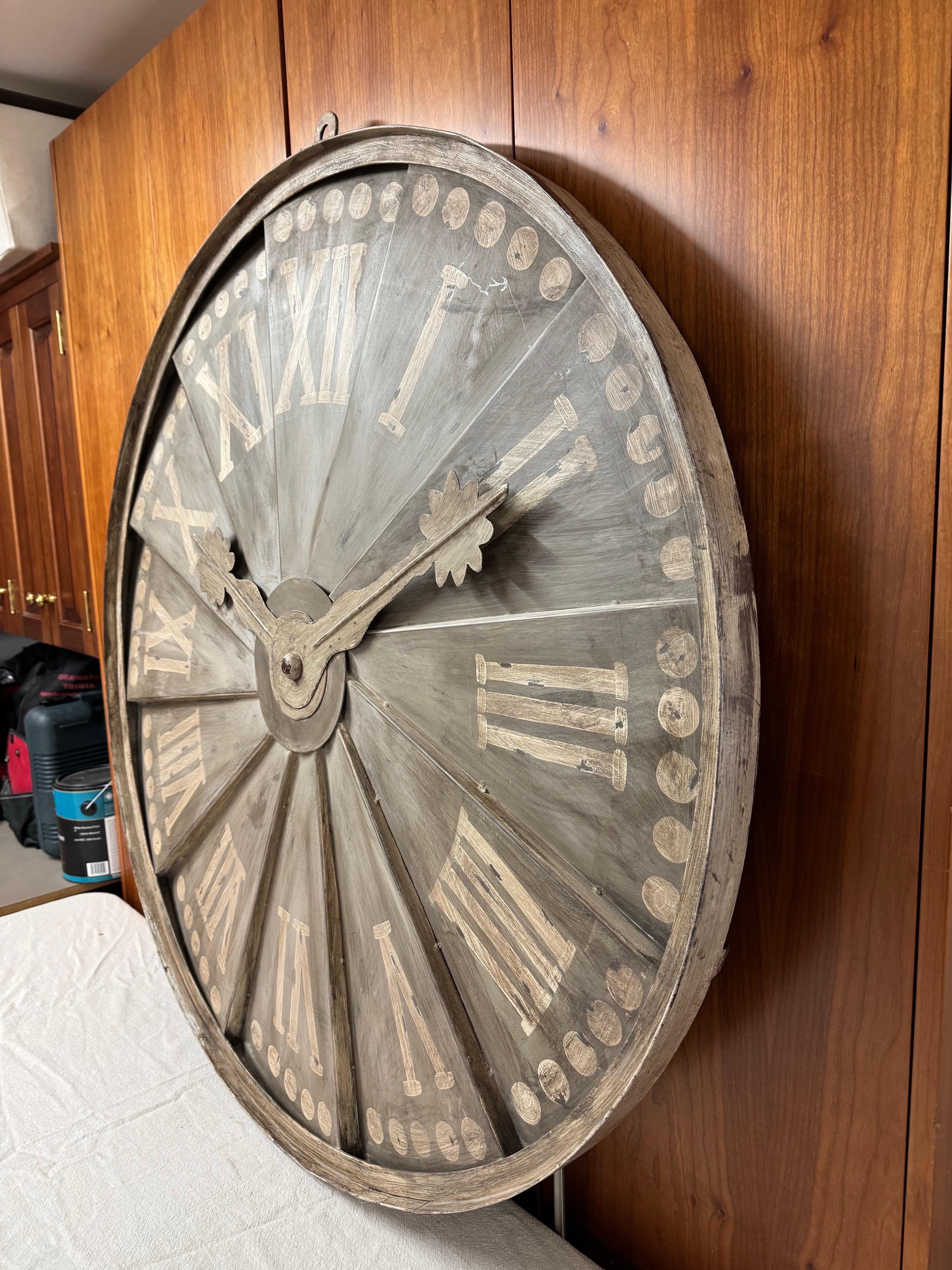 Large Decorative Metal Wall Clock For Sale 3