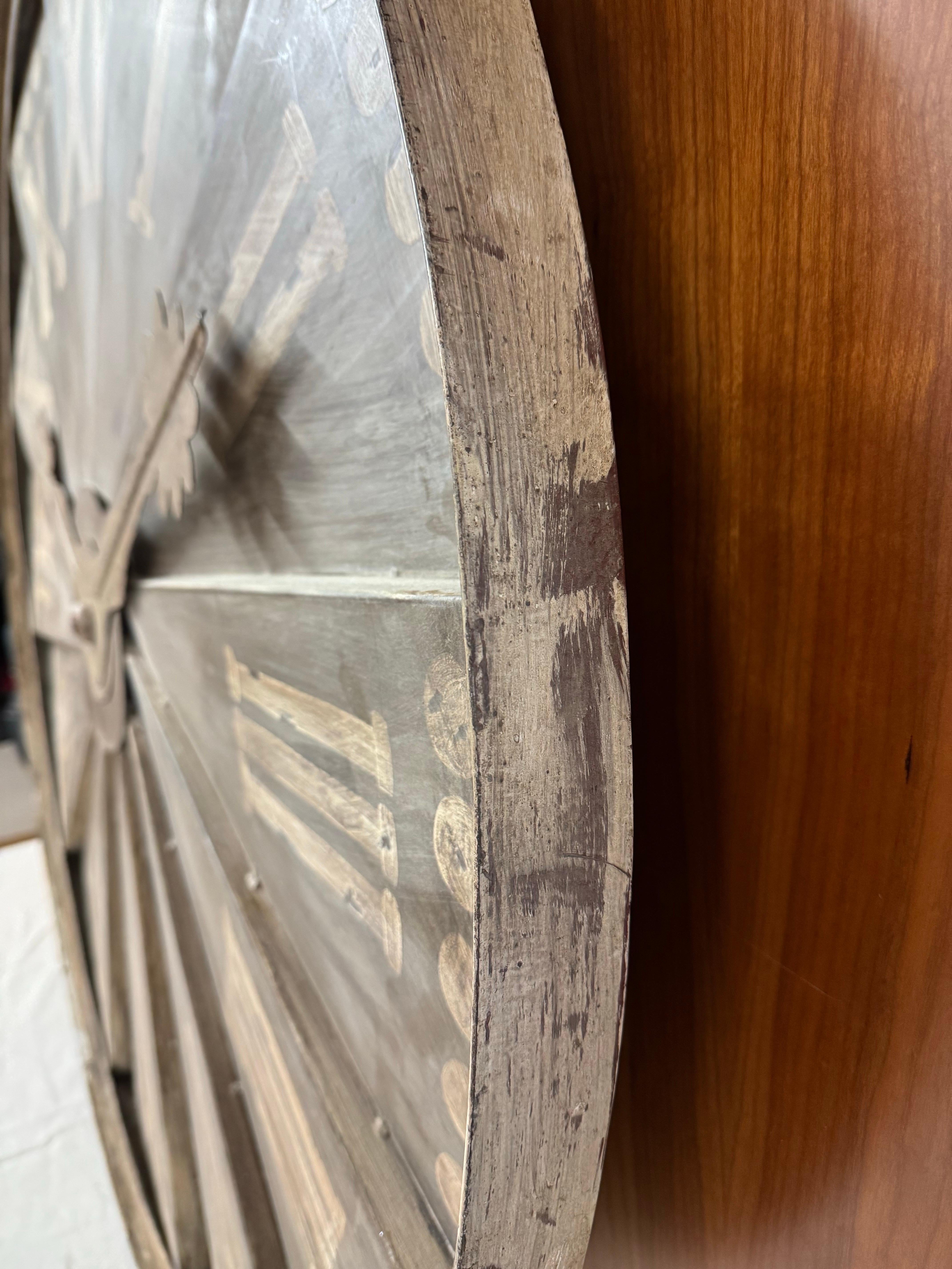 Large Decorative Metal Wall Clock For Sale 4