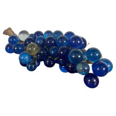 Large Decorative Mid Century Blue Acrylic Grapes
