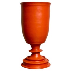 Large Decorative Orange-Red Vase