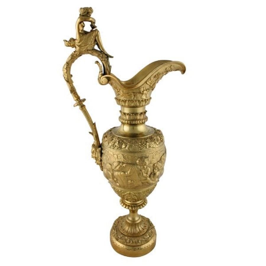 Large Decorative Ormolu Ewer, 19th Century In Good Condition For Sale In London, GB