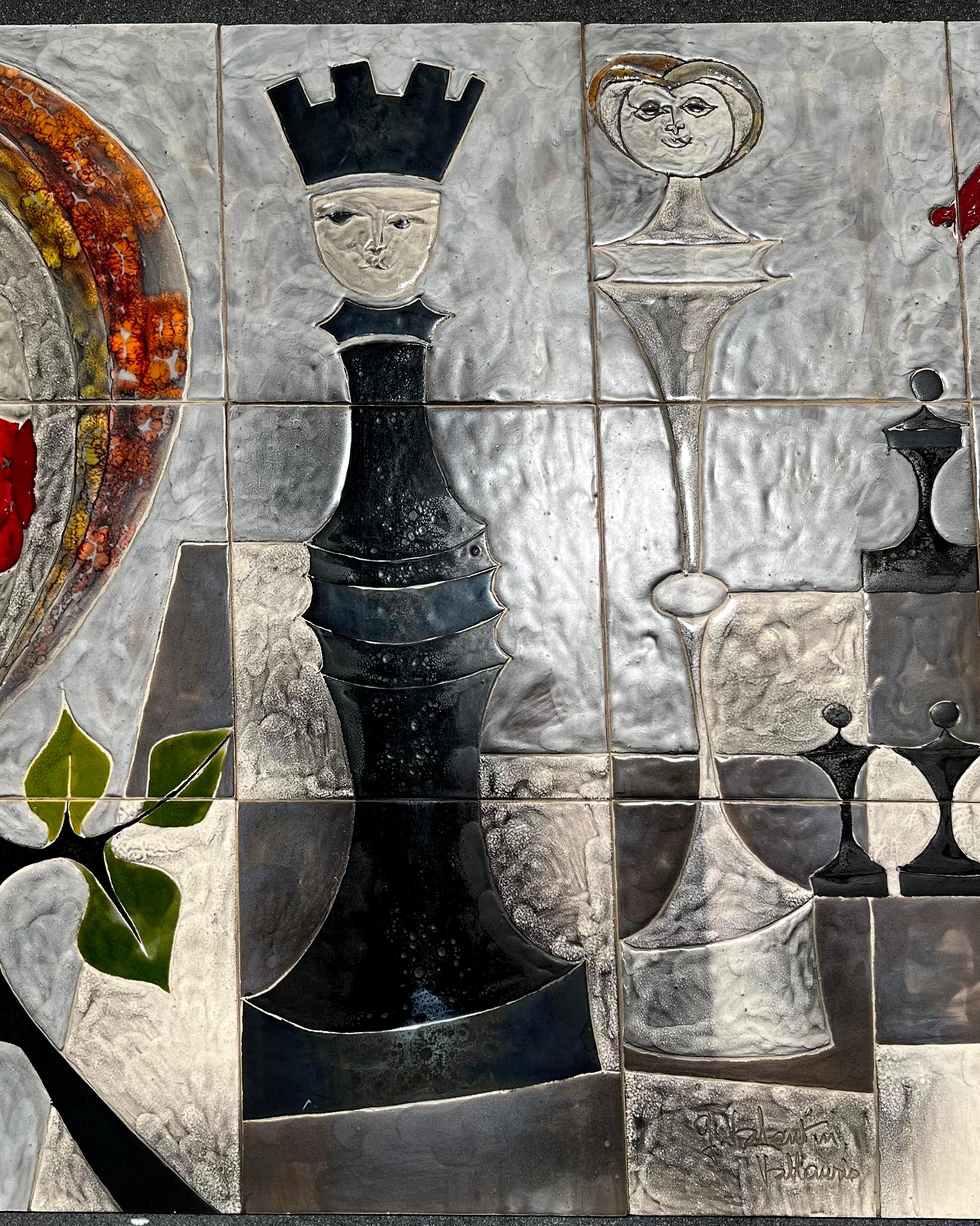 Large decorative panel, Gilbert Valentin, Vallauris, France, circa 1960 (Moderne der Mitte des Jahrhunderts) im Angebot