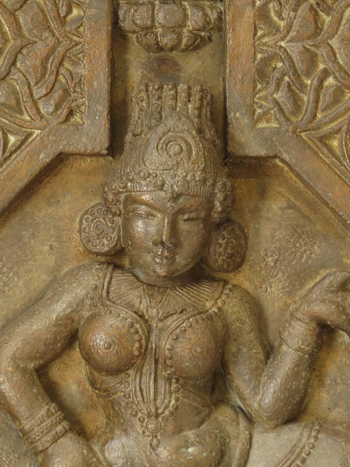 French Large Decorative Panel of an Indian Goddess, France, circa 1960s