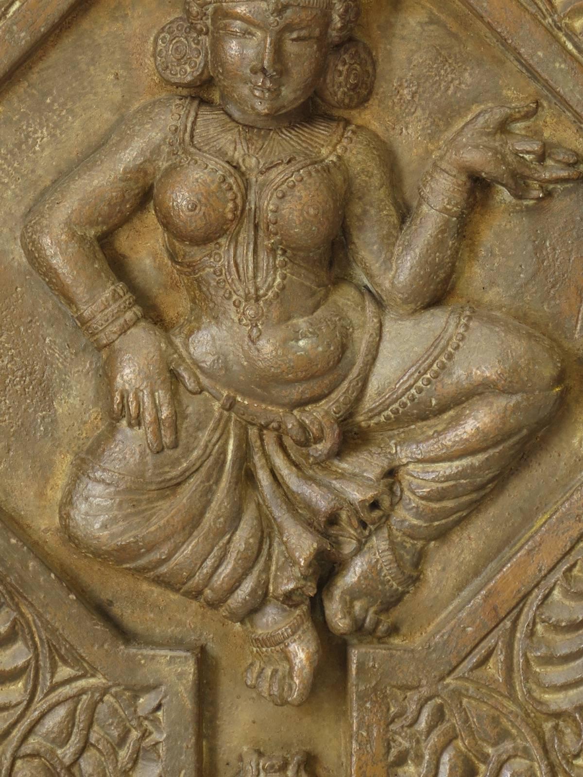 Molded Large Decorative Panel of an Indian Goddess, France, circa 1960s