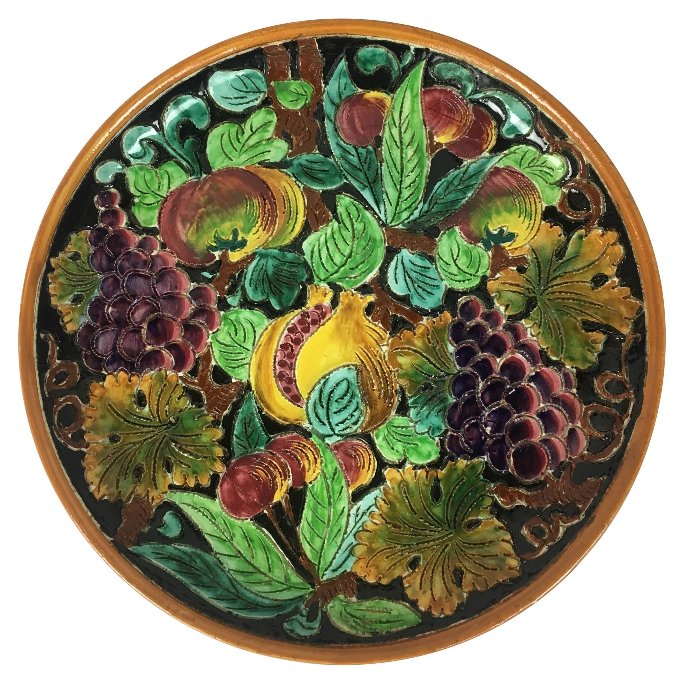 Large Ceramic Decorative Plate by Ceramics of Monaco 