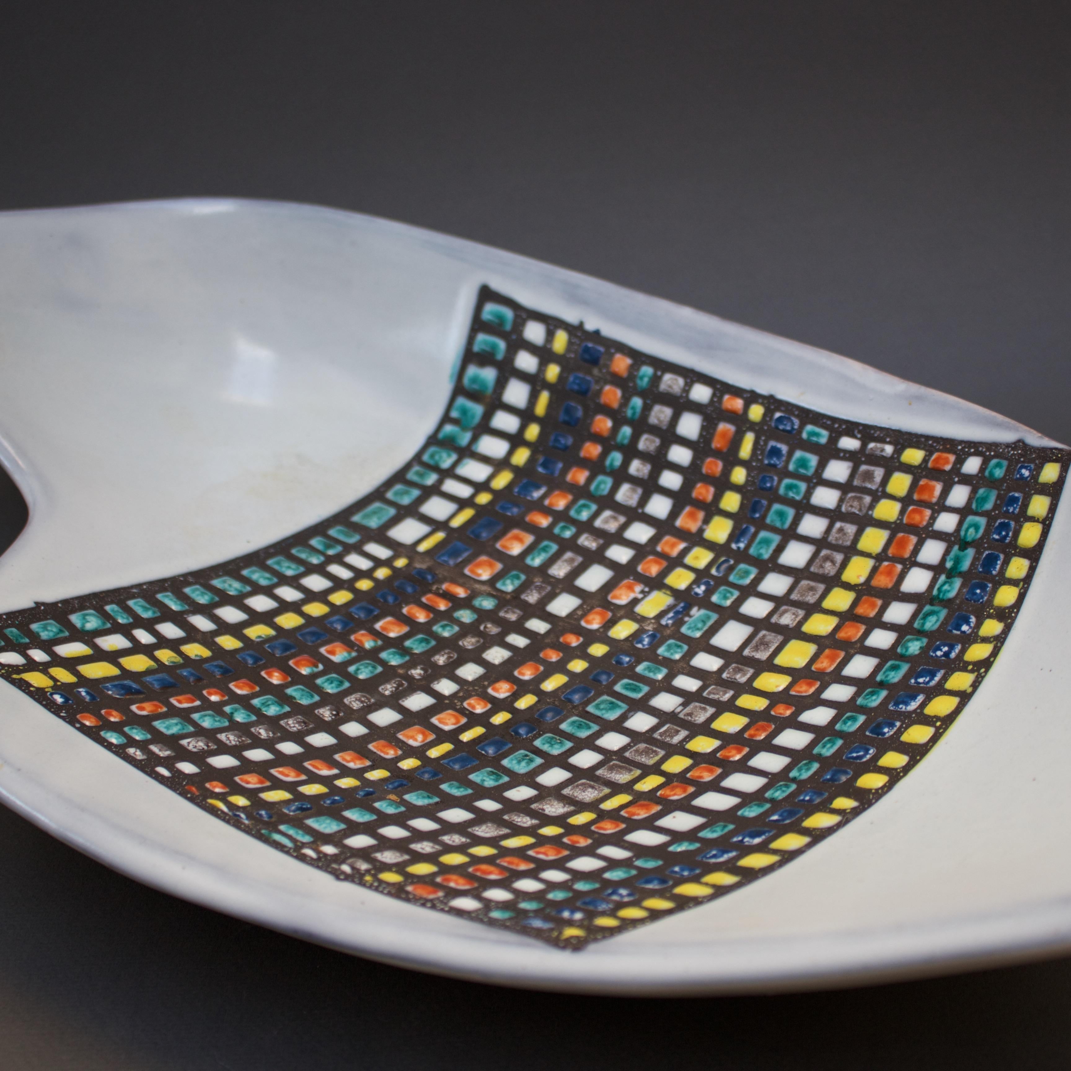 Ceramic Large Decorative Plate by Roger Capron '1950s' For Sale