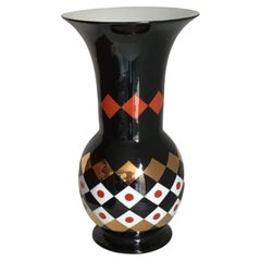 Large decorative porcelain vase by Frédéric de Luca dating from the 1980s