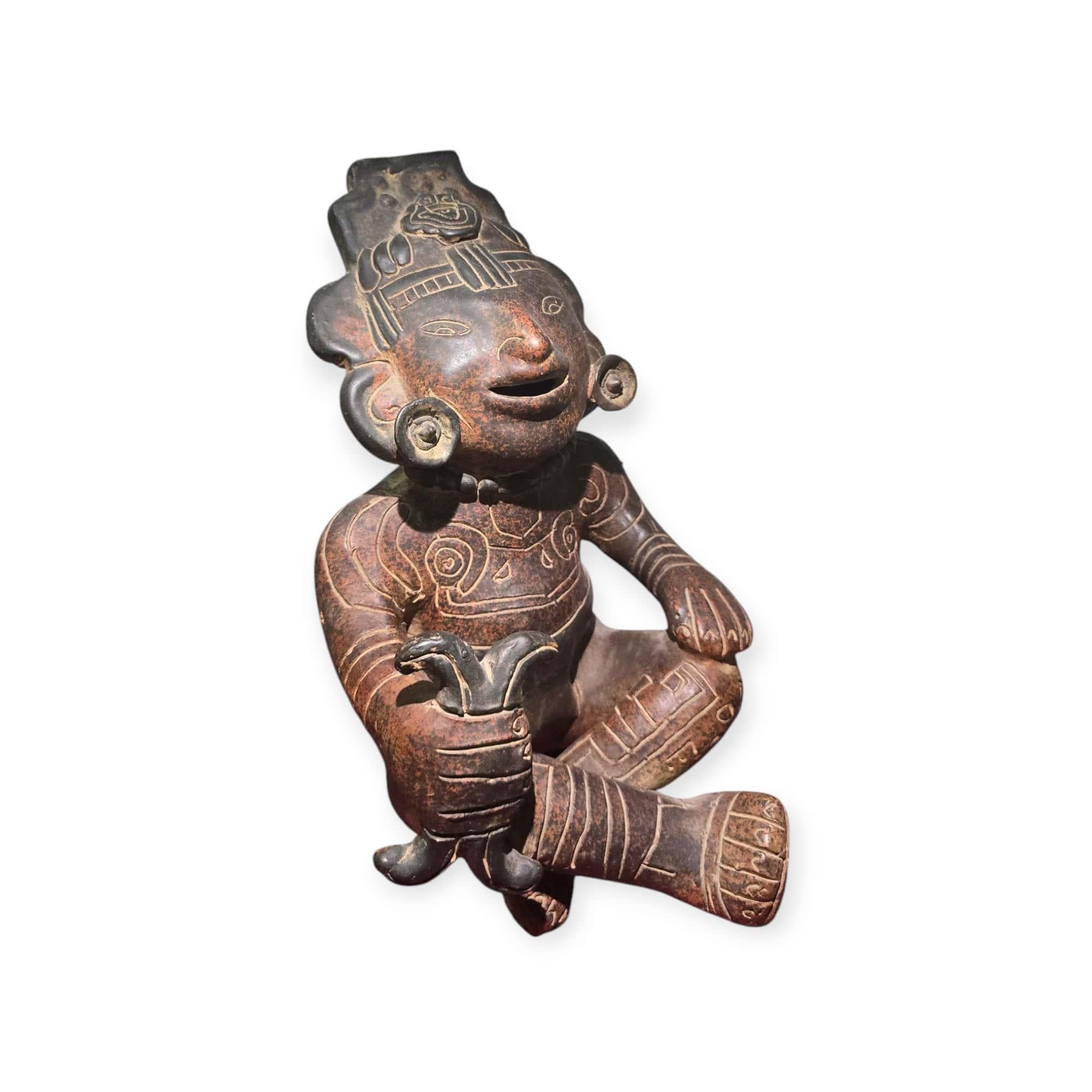 Terracotta Large Decorative Pre-Columbian Style Figure – 20th Century For Sale