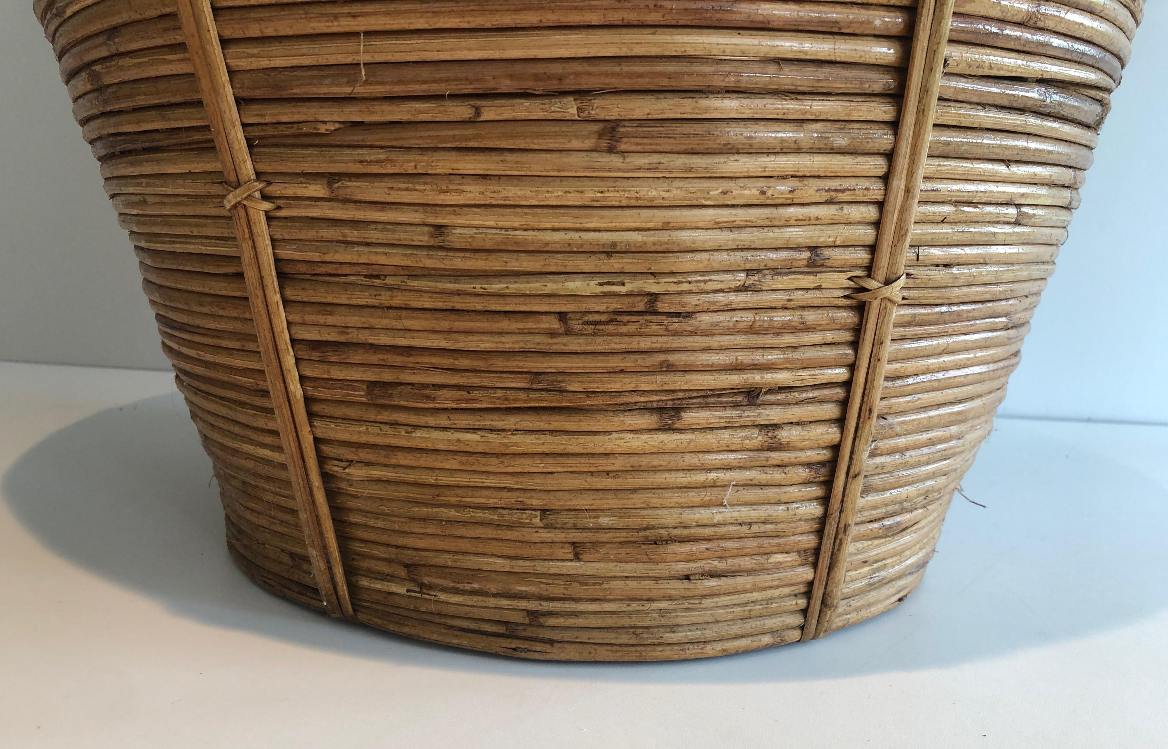 Large Decorative Rattan Basket, French, Circa 1970 1