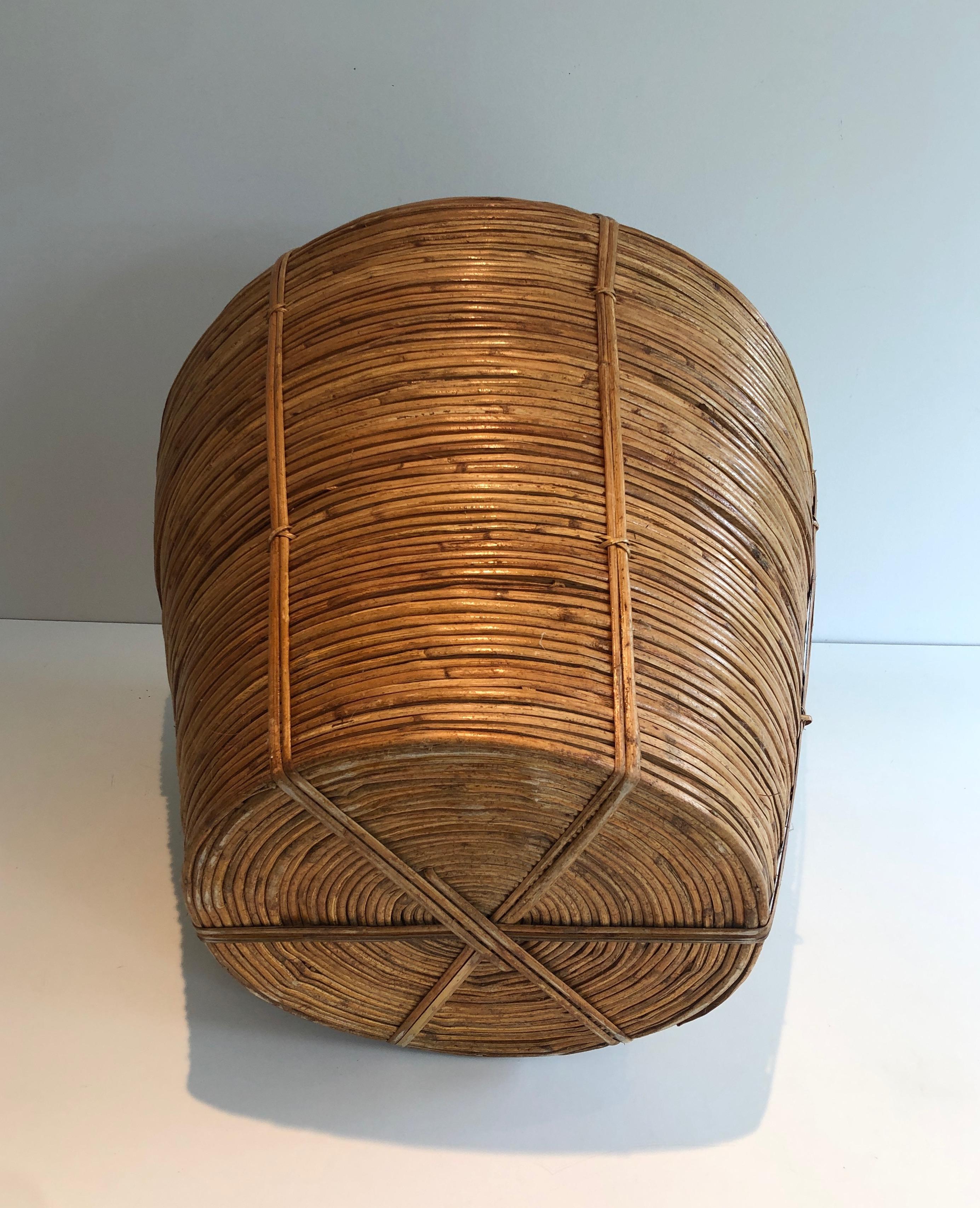 Large Decorative Rattan Basket, French, Circa 1970 2