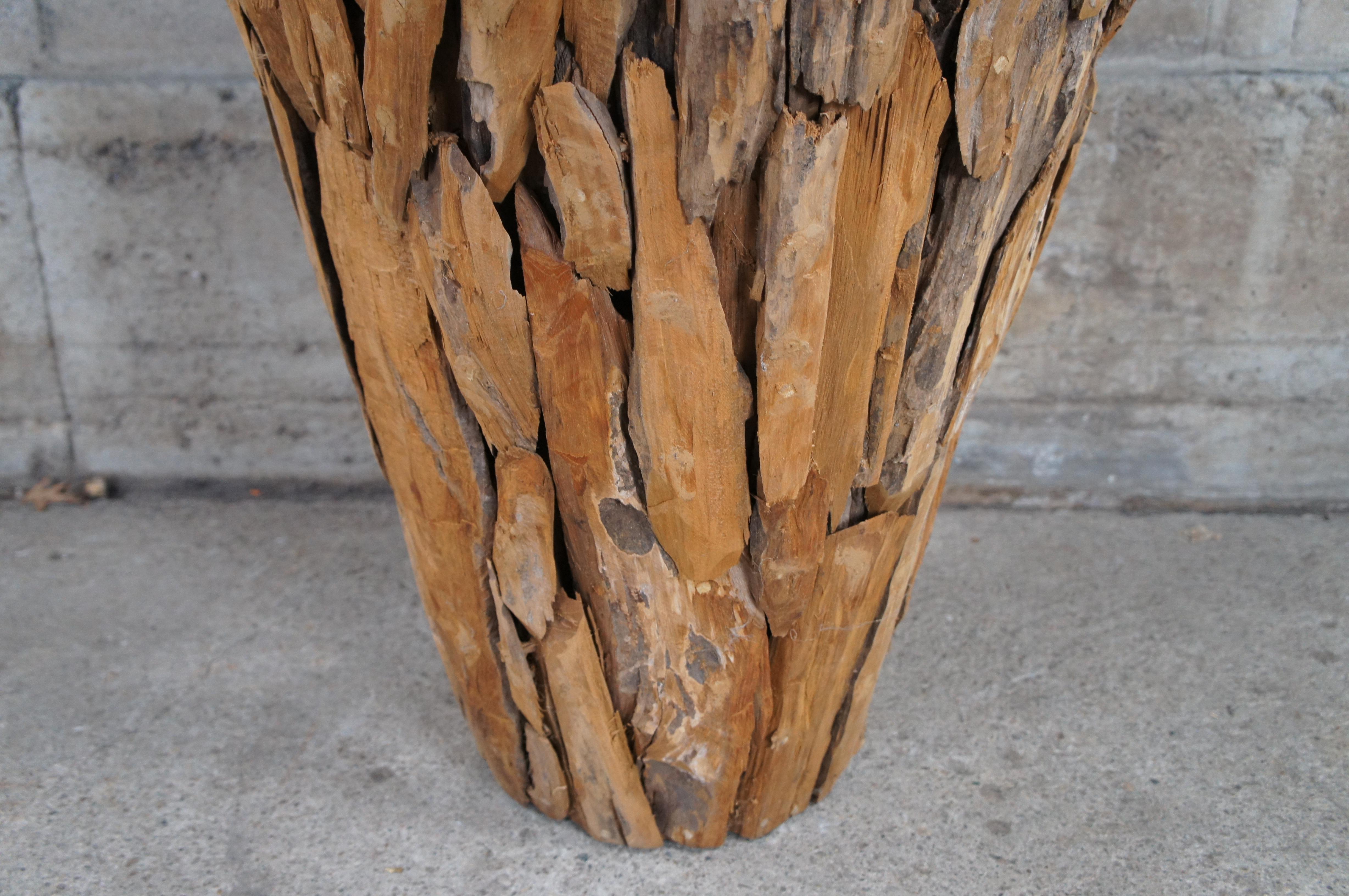 Large Decorative Rustic Reclaimed Teak Root Wood Floor Vase 32