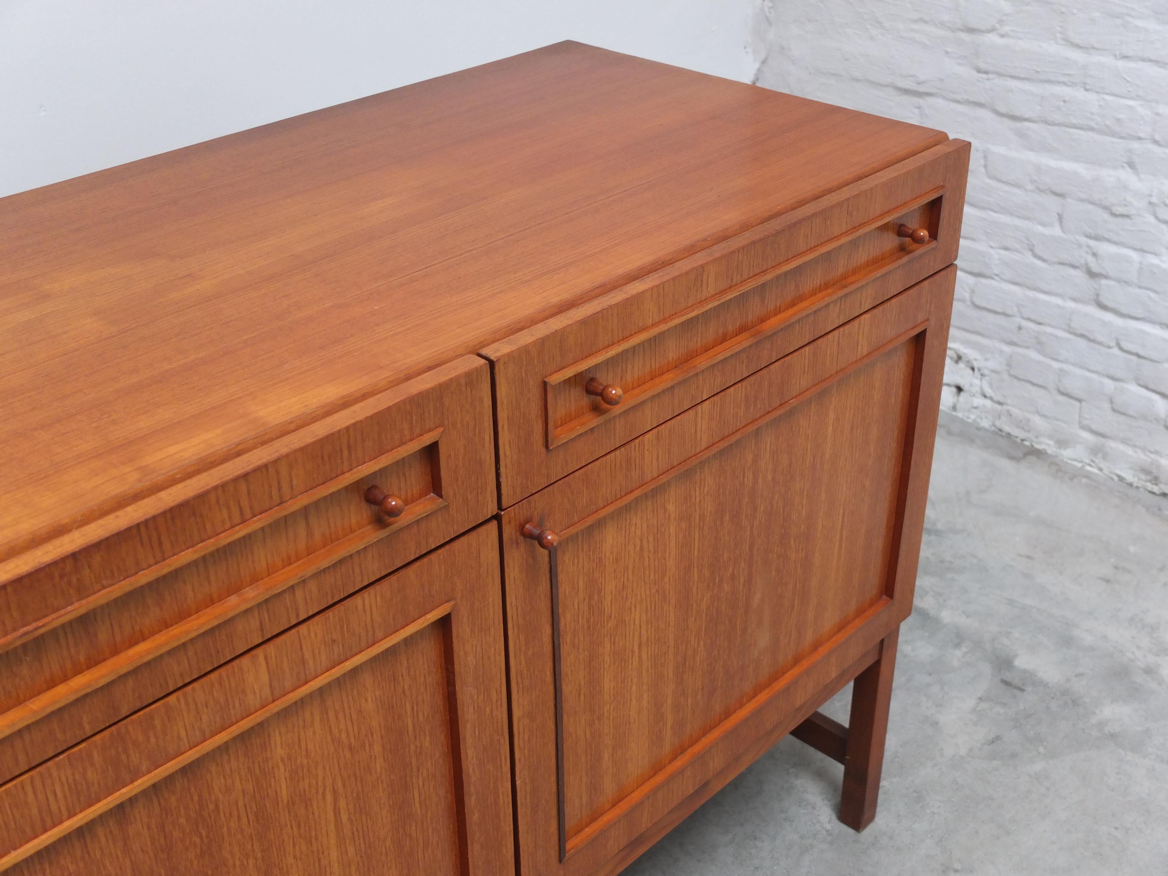 Teak Large Decorative Sideboard by Oswald Vermaercke for V-Form, 1966 For Sale